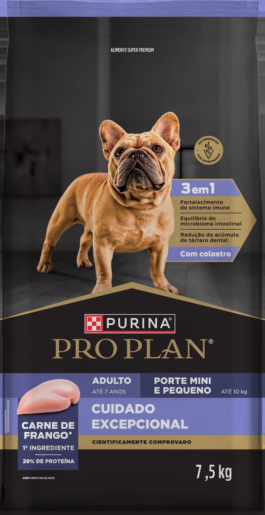 Racao Seca Purina® Pro Plan® Cuidado Excepcional Para Caes Adultos Minis E Pequenos Sabor Frango 7,5Kg