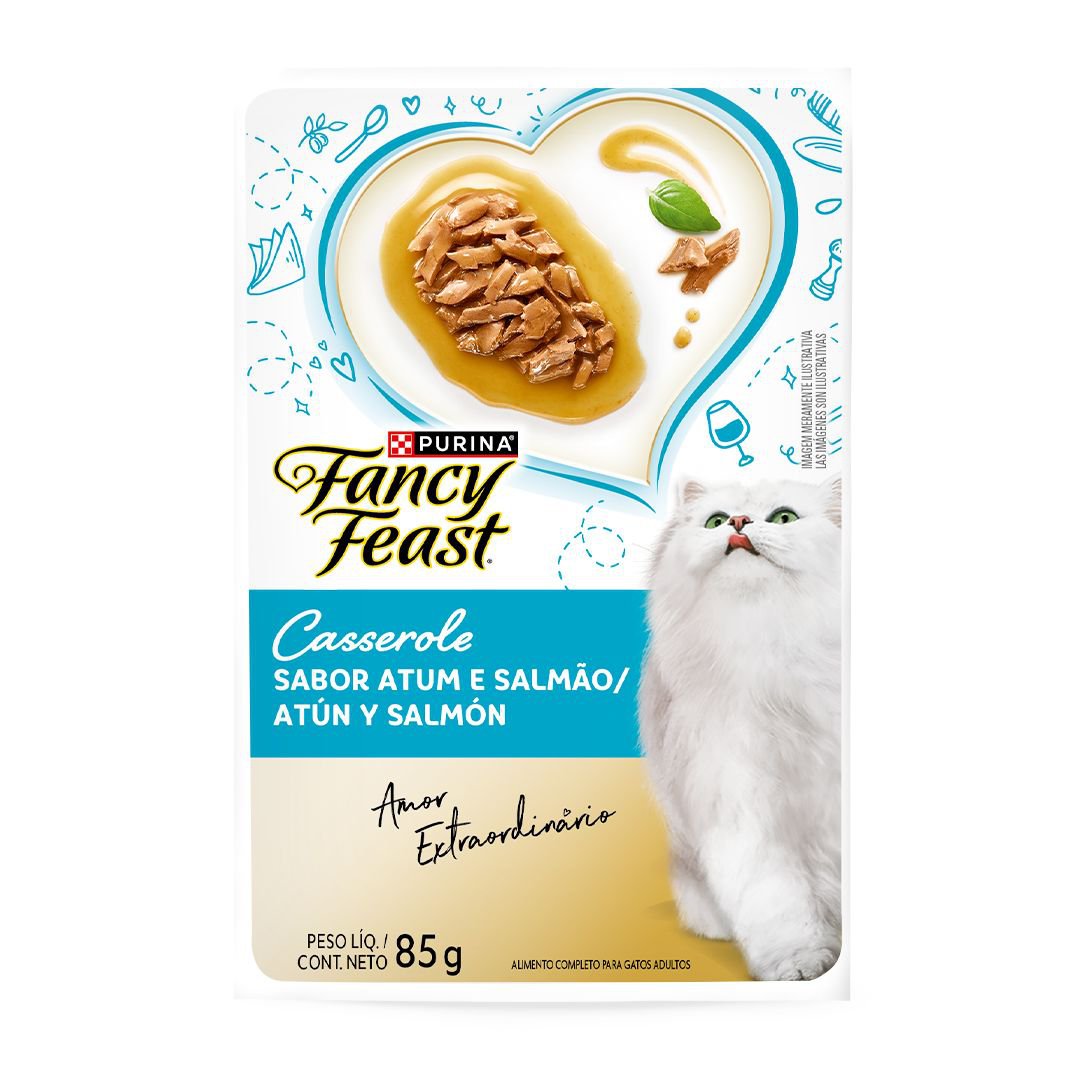 Racao Umida Purina® Fancy Feast® Para Gatos Adultos Cass Atum E Salmao 85G