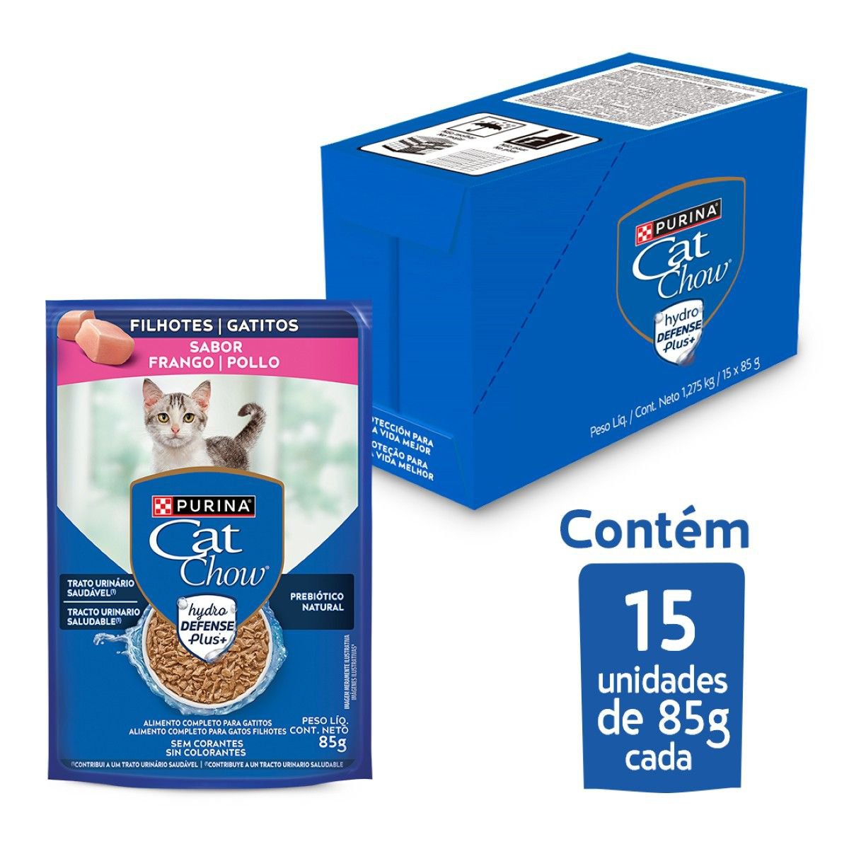 Racao Umida Purina® Cat Chow® Para Gatos Filhotes Frango 85G - 15 Un