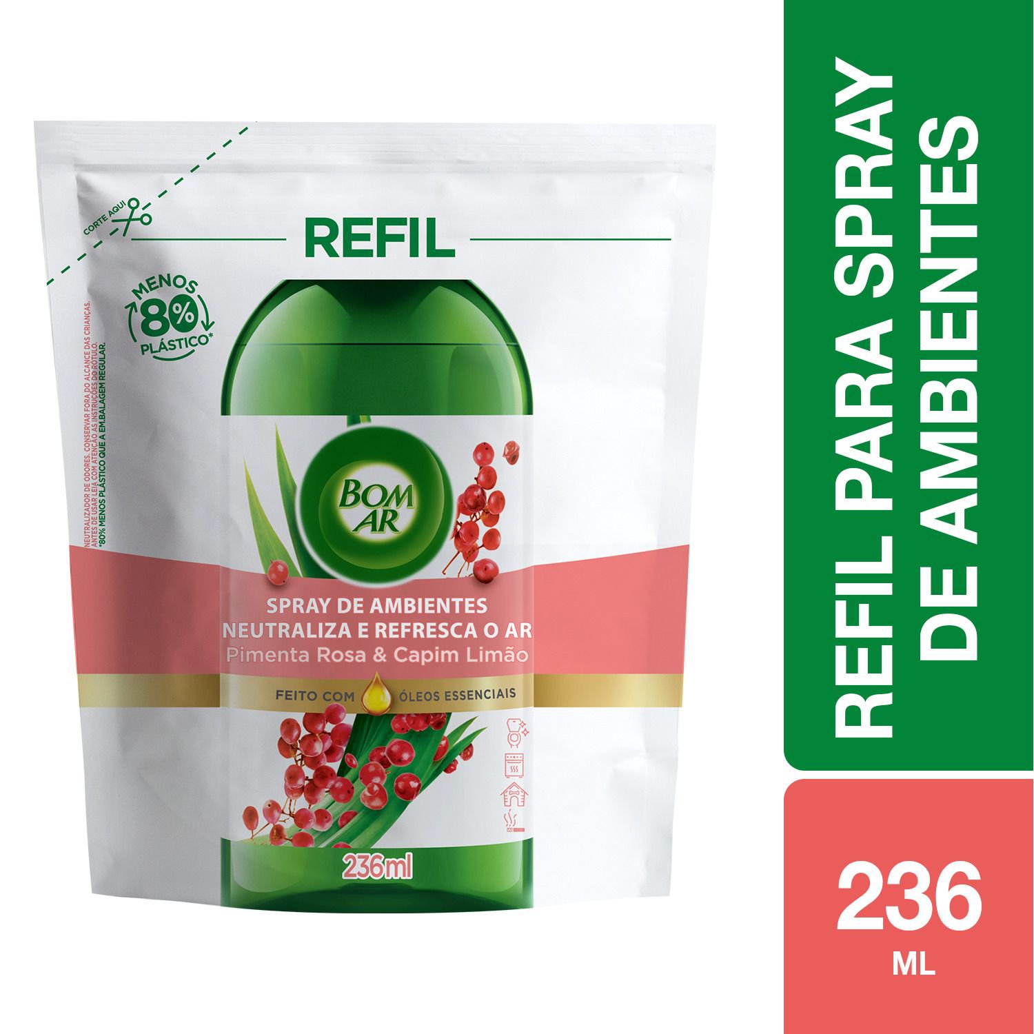 Desodorizador Bom Ar Refil Ambientes Pimenta 236Ml