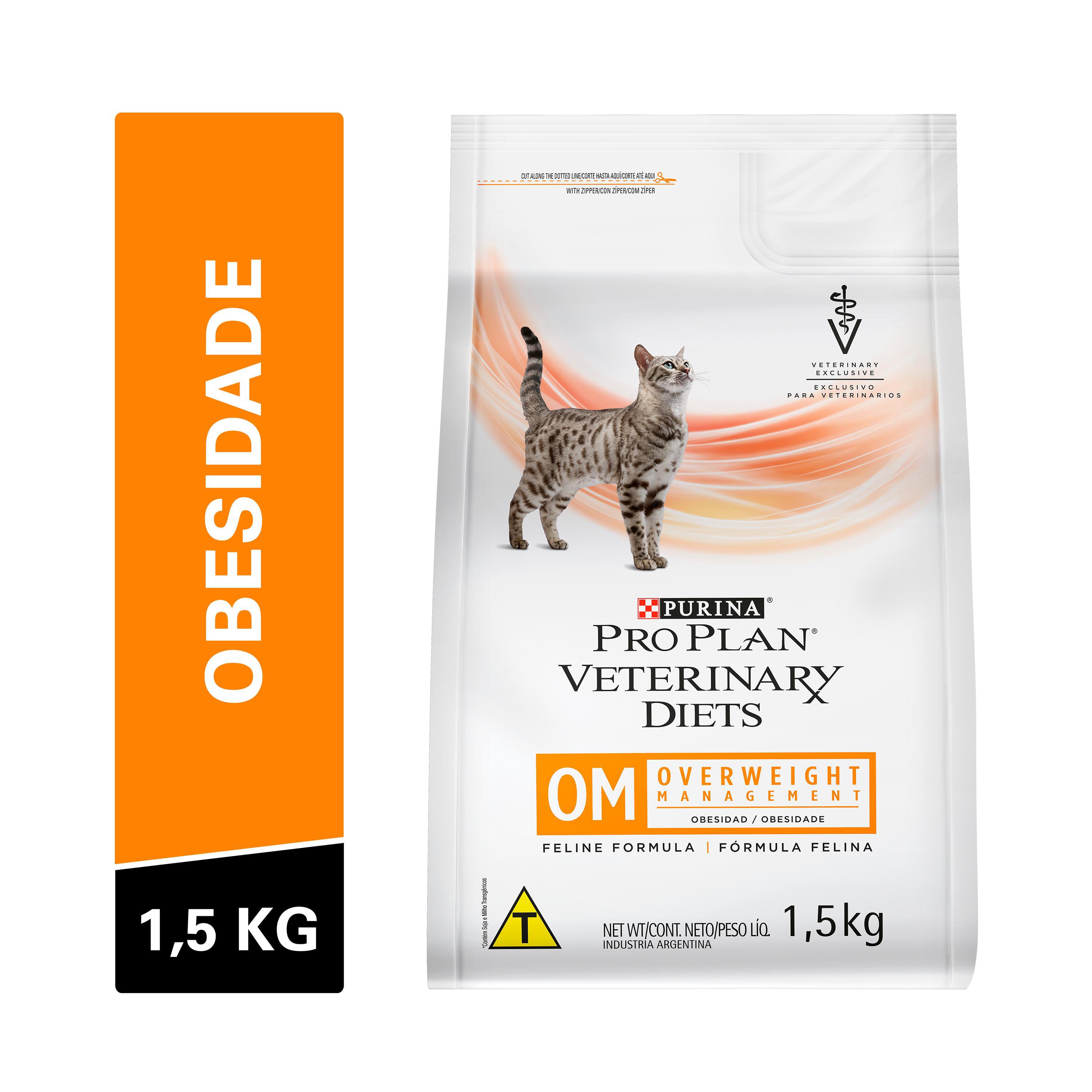 Racao Seca Purina Pro Plan Om Veterinary Diets Para Gatos C/ Controle Obesidade 1,5Kg Ar  🔥🔥