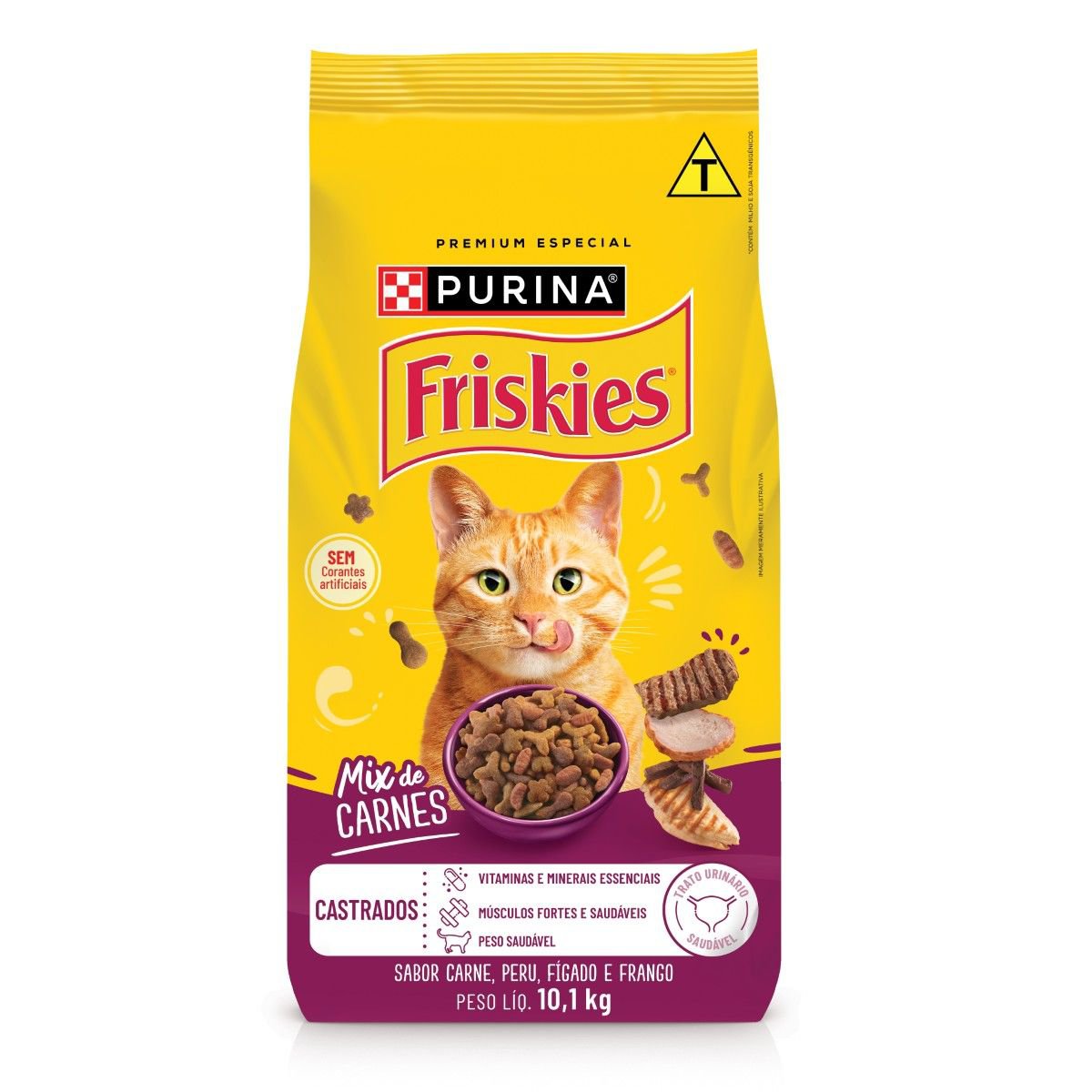Racao Seca Purina Friskies® Mix Carne Para Gatos Castrados 10,1Kg