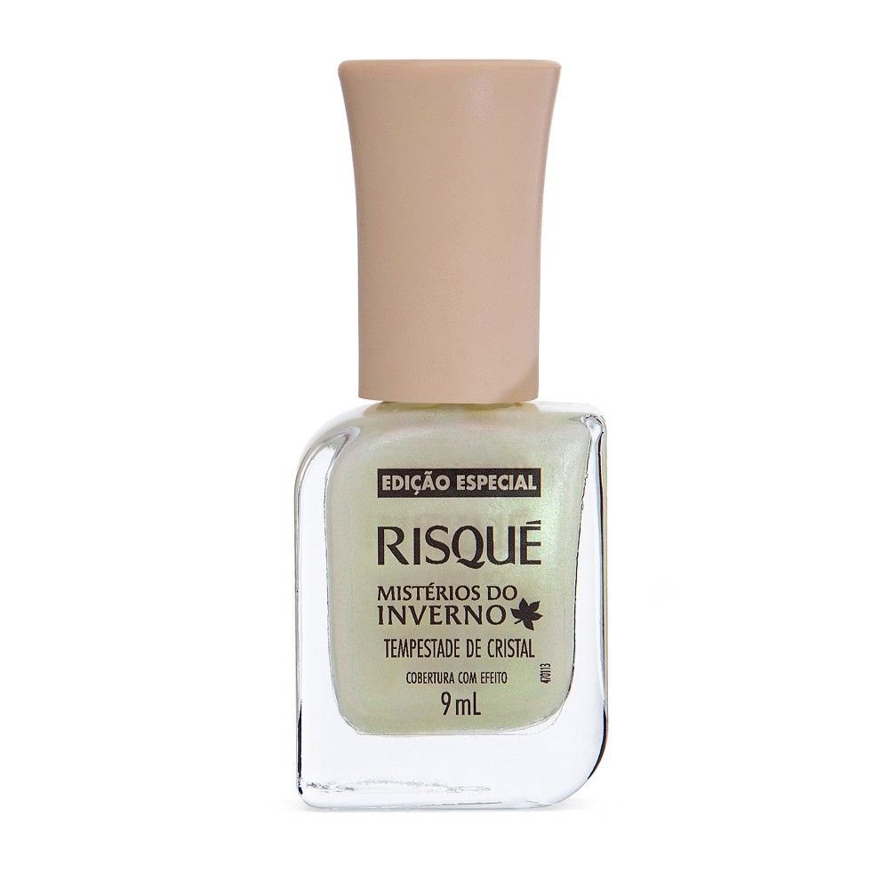 Esmalte Risque Misterios Do Inverno Tempestade Cristal Cobertura C/ Efeito 9Ml