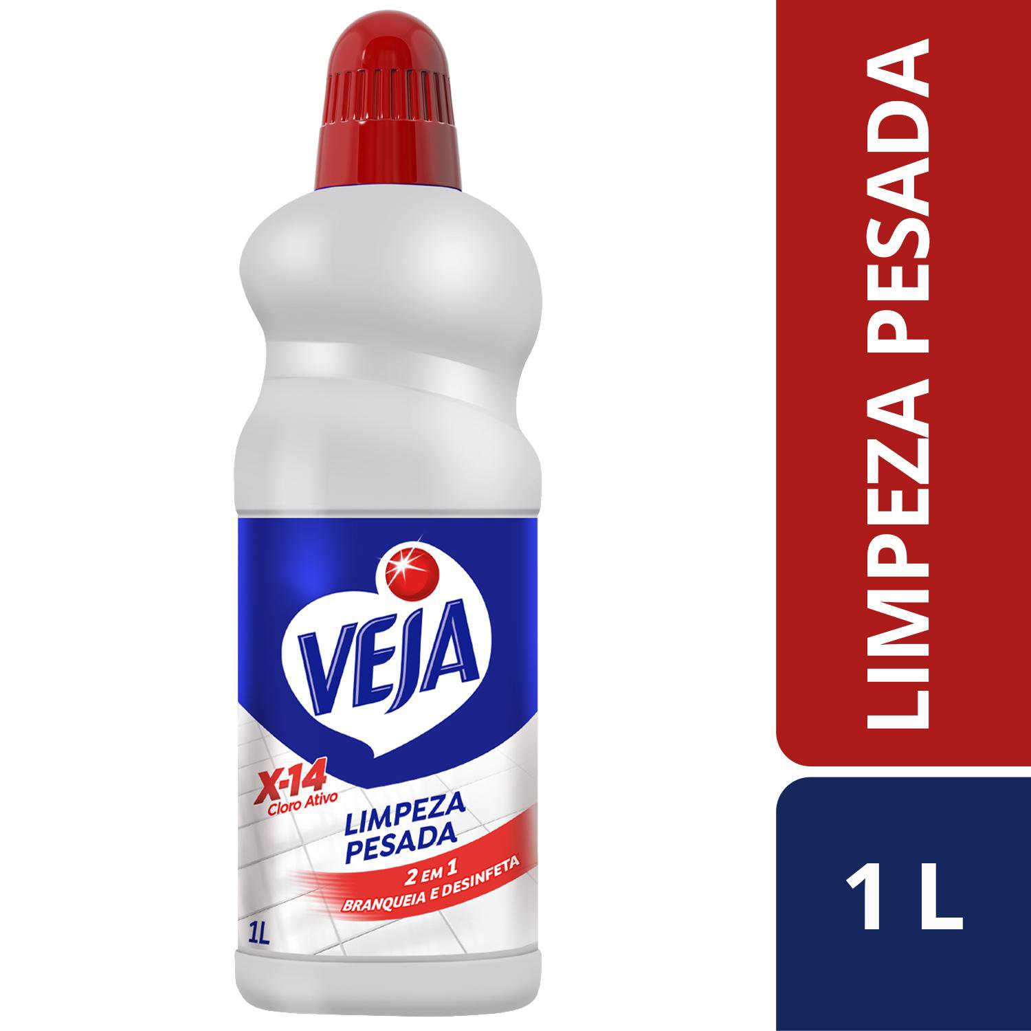 Limpador Para Limpeza Pesada Cloro Ativo, Veja, 1L