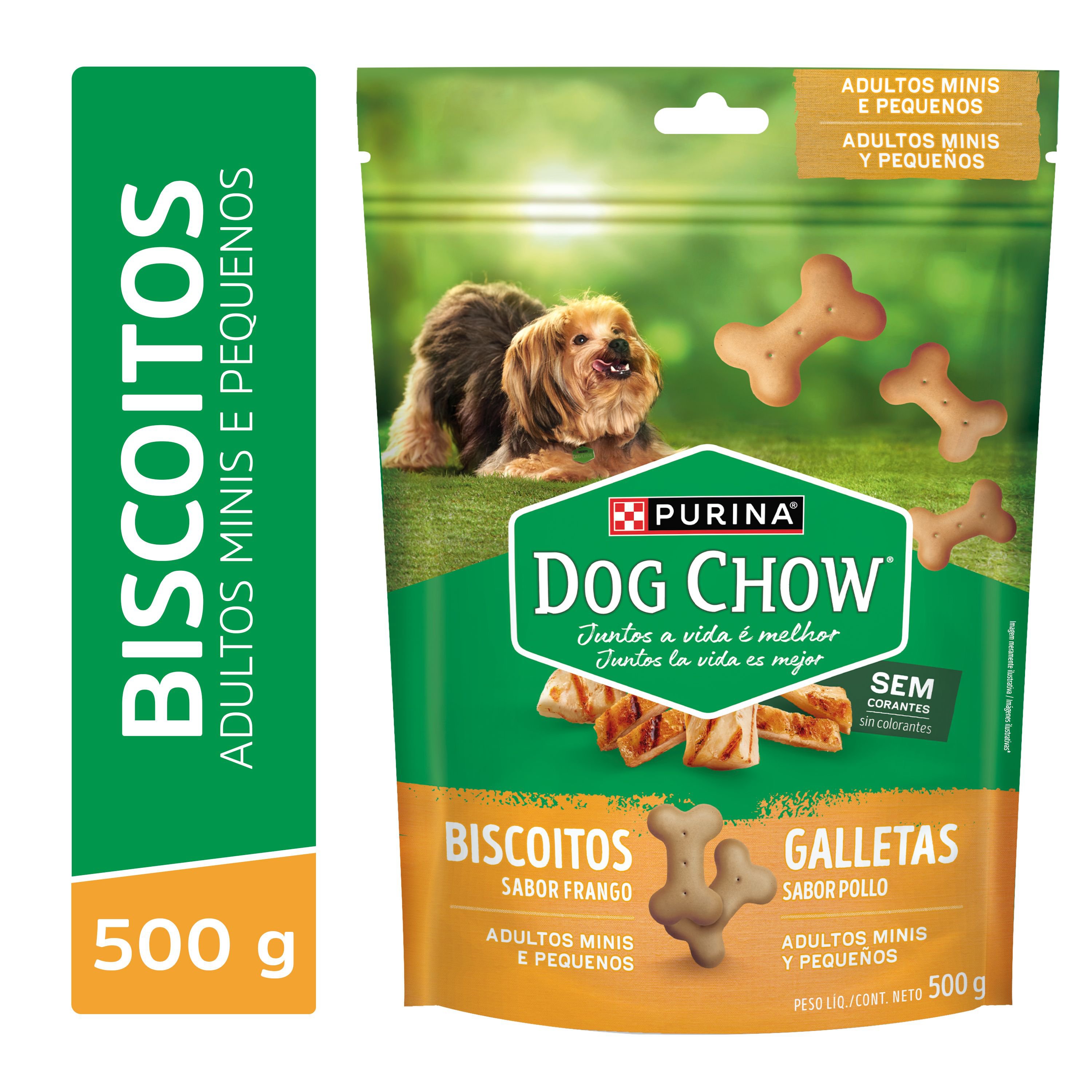 Biscoitos Purina® Dog Chow® Para Caes Minis E Pequenos Frango 500G