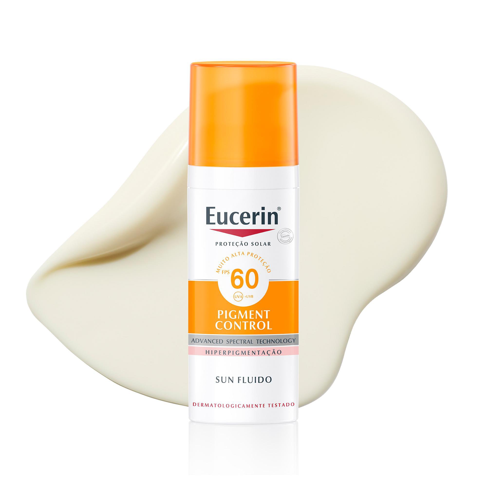 Eucerin Protetor Solar Facial Antimanchas Fps 60 50Ml, Pigment Control, Clareador, Protecao Uva, Uvb E Luz Visivel, Thiamidol