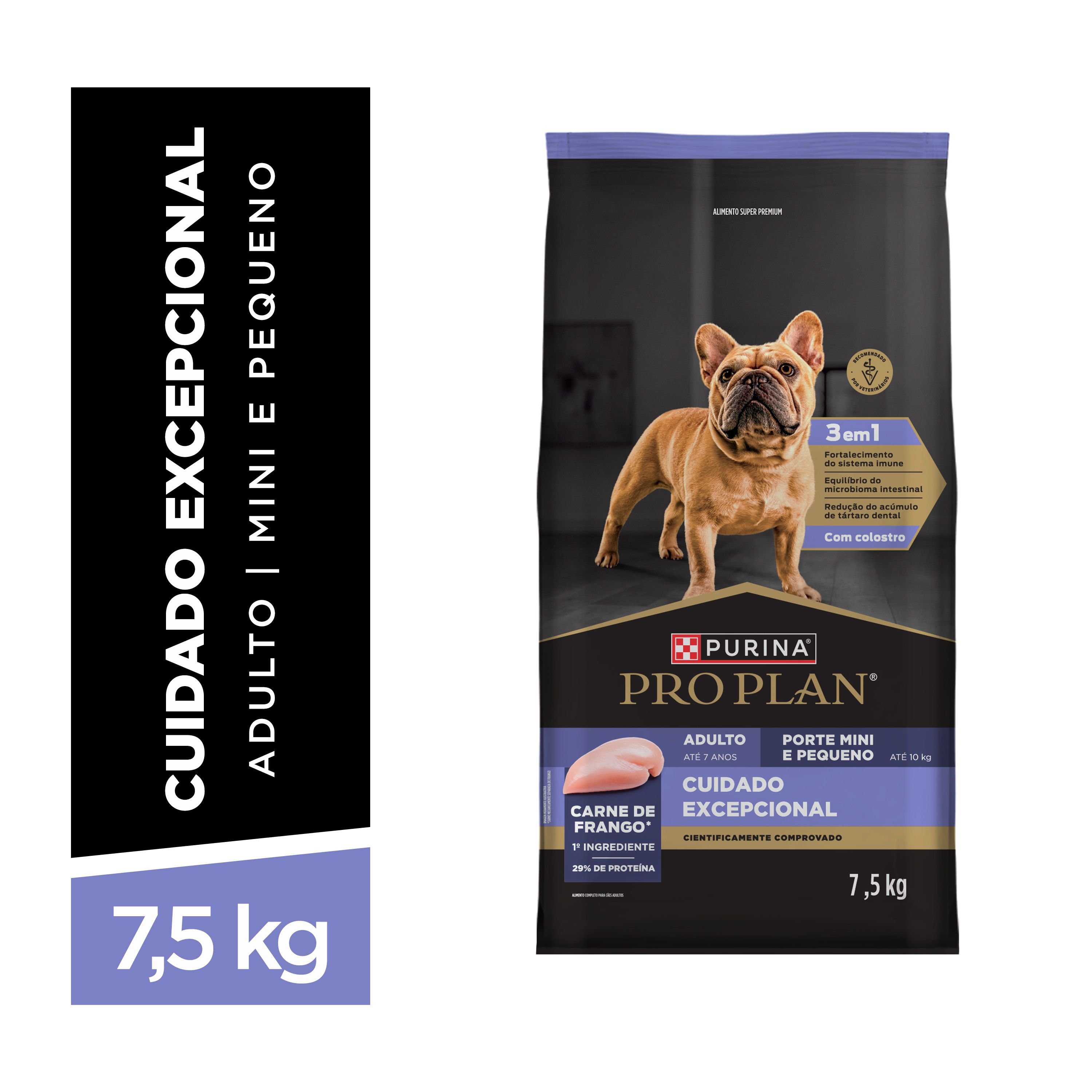 Racao Seca Purina® Pro Plan® Cuidado Excepcional Para Caes Adultos Minis E Pequenos Sabor Frango 7,5Kg