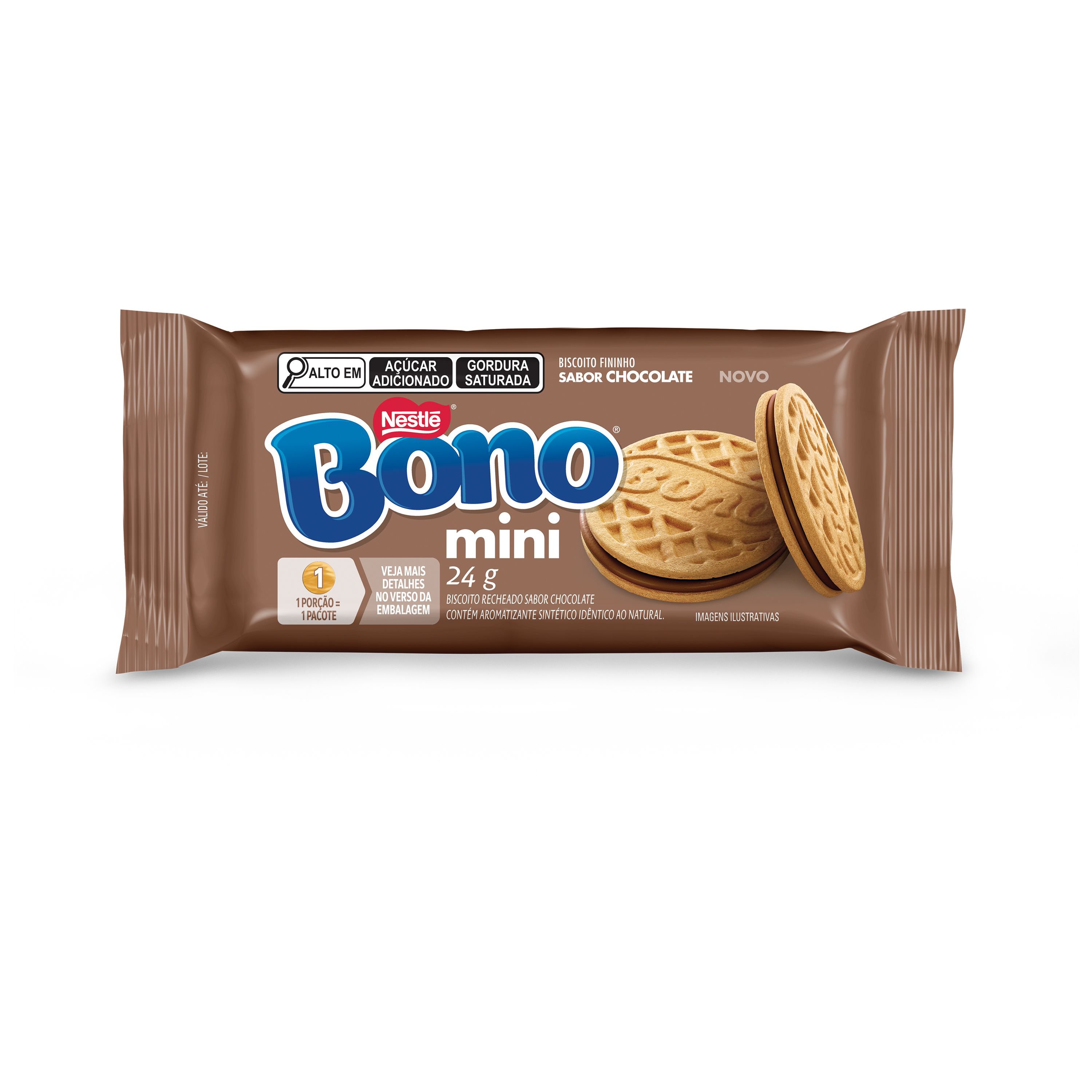 Biscoito Recheado Mini Bono Choc 24G