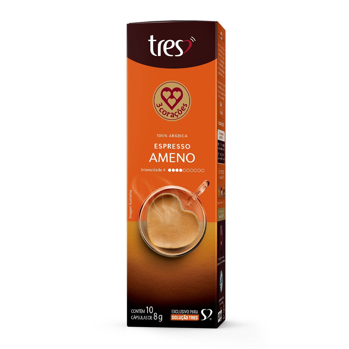 Capsula Cafe Espresso Ameno 3 Coracoes 10 Unid