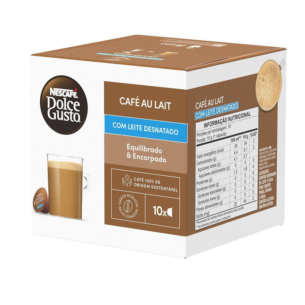 Cafe Em Capsula Nescafe Dolce Gusto Cafe Au Lait Desnatado 10 Capsulas 100G