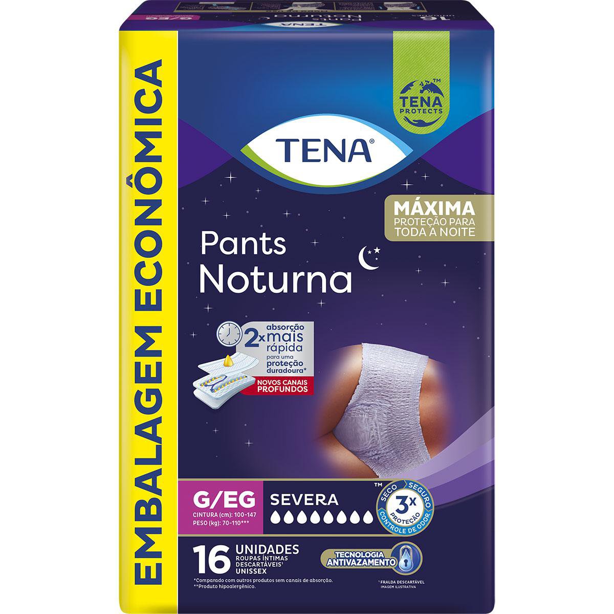Roupa Intima Descartavel Tena Pants Noturna G/Eg 16 Un Emb Economica  🔥🔥