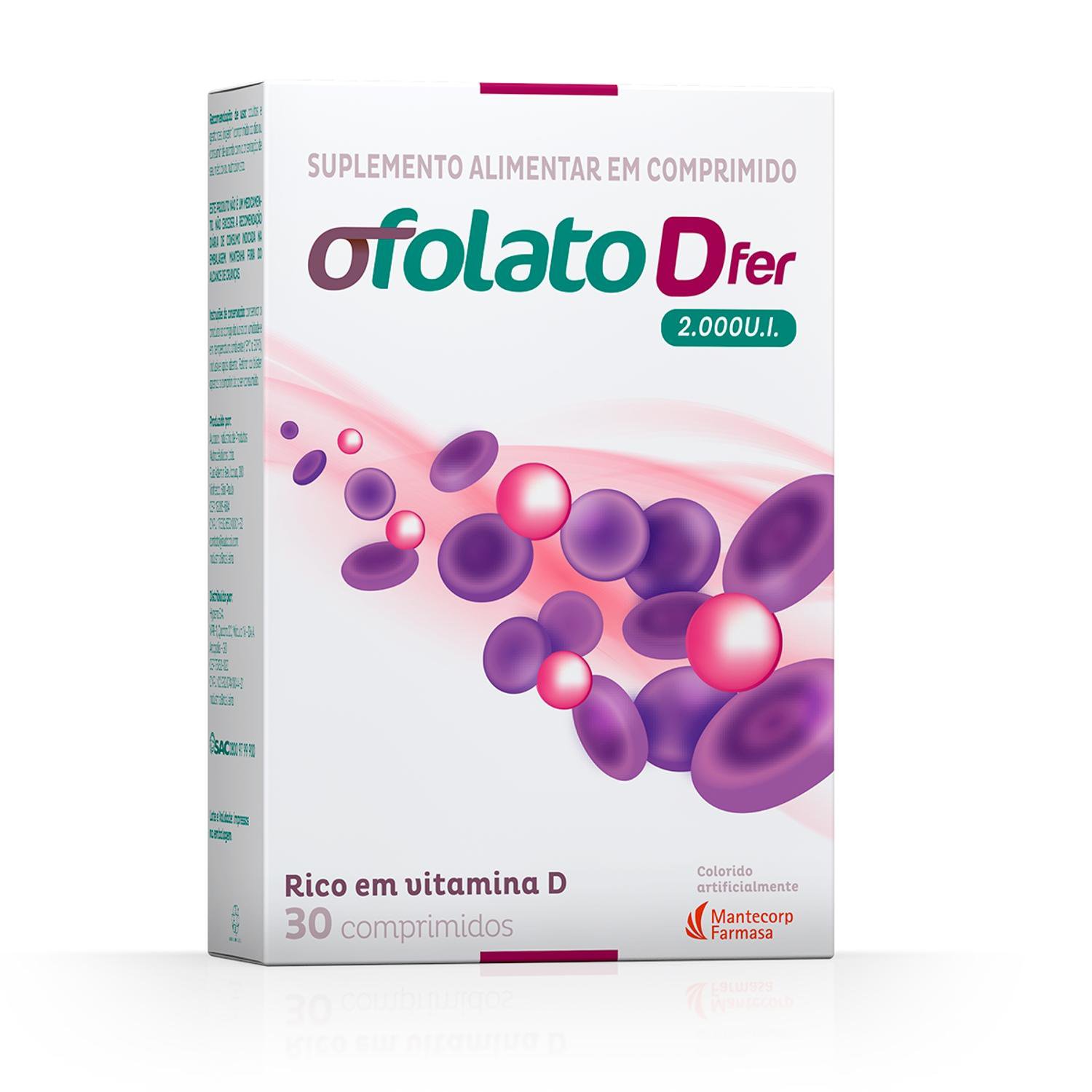Polivitaminico Ofolato D Fer 2000Ui Para Gestantes 30 Comprimidos