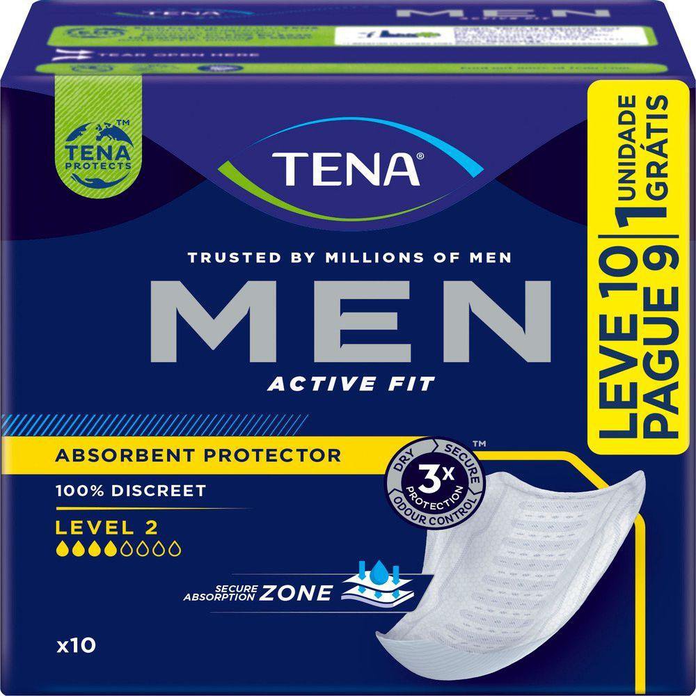 Absorvente Para Incontinencia Urinaria Tena Men Active Fit Leve 10 Pague 9 Un