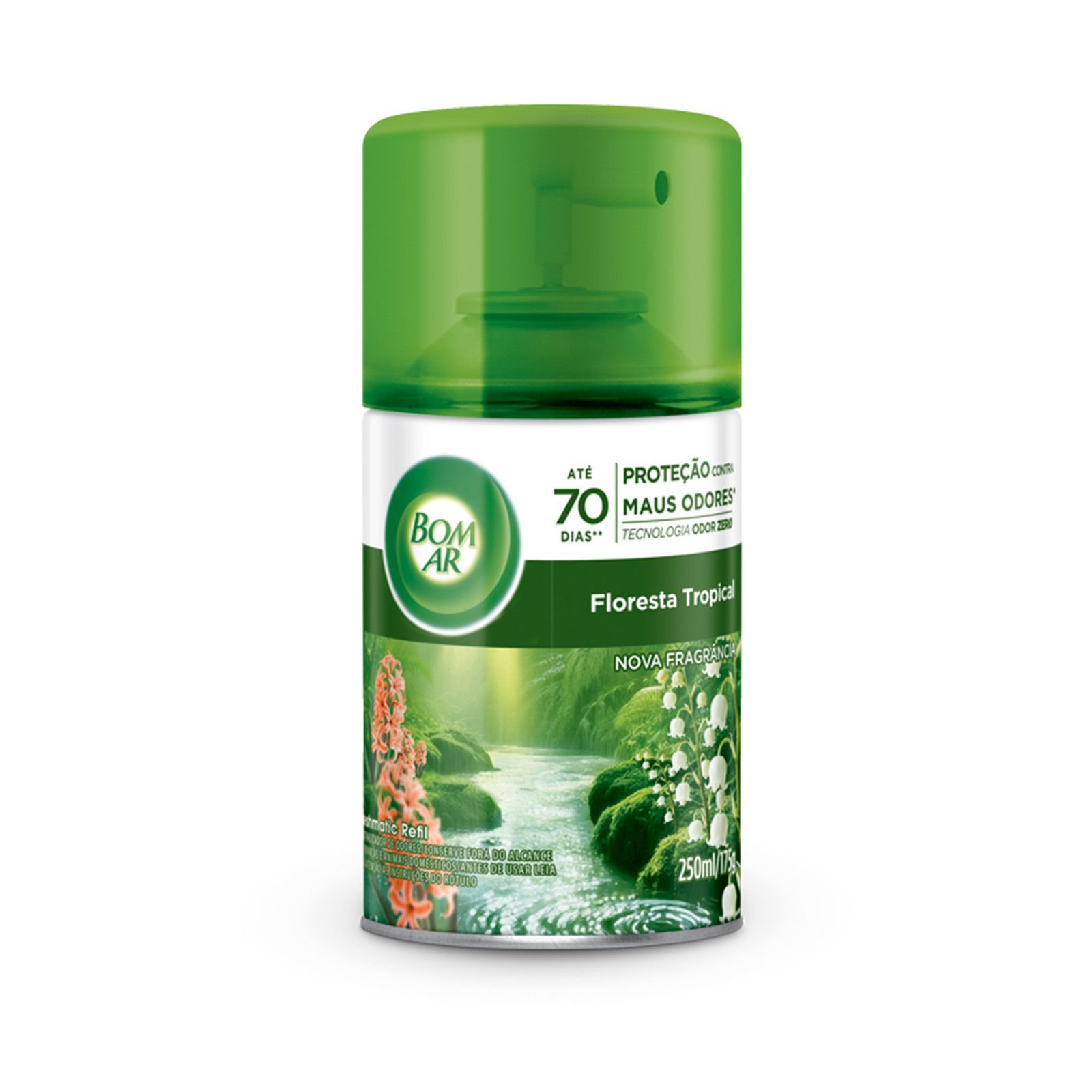 Bom Ar Aromatizador Ambiente Automatico Aerossol Freshmatic Floresta Tropical Refil 250Ml