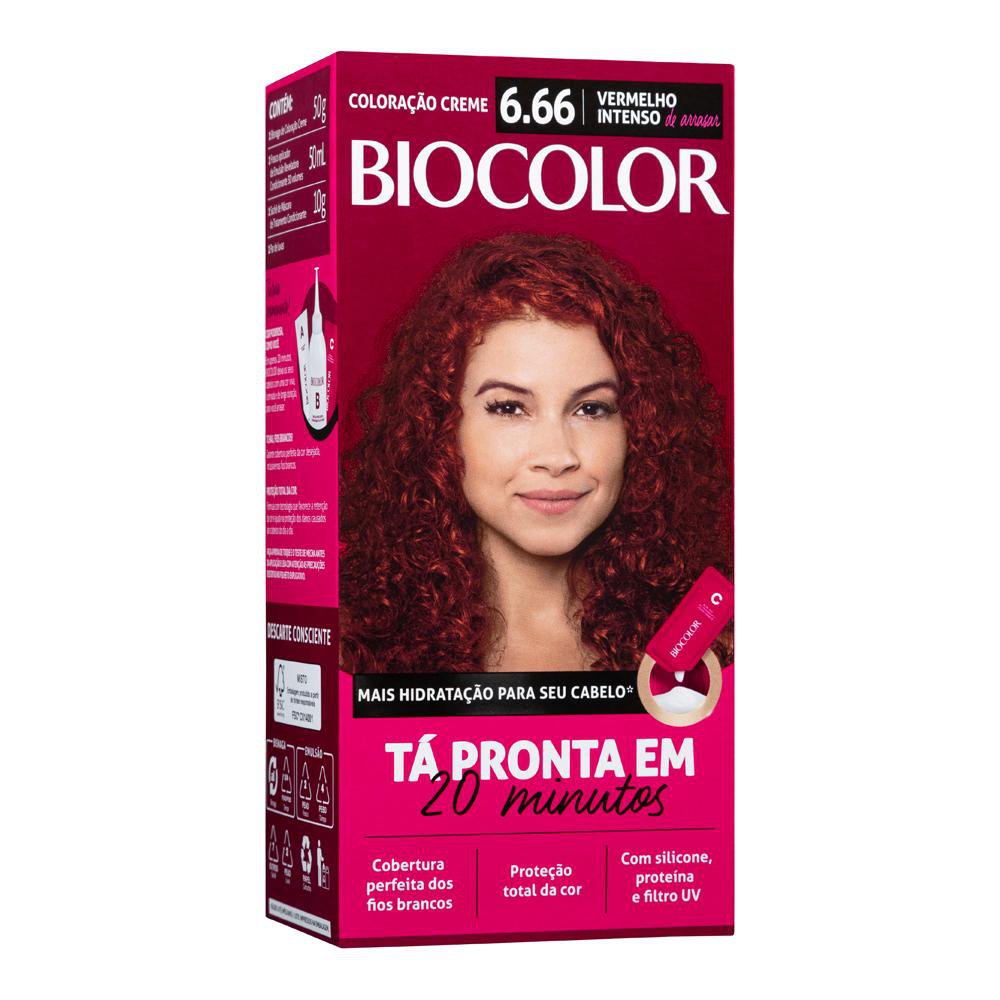Tintura Cabelo Biocolor Vermelho Intenso Arrasar 6.66
