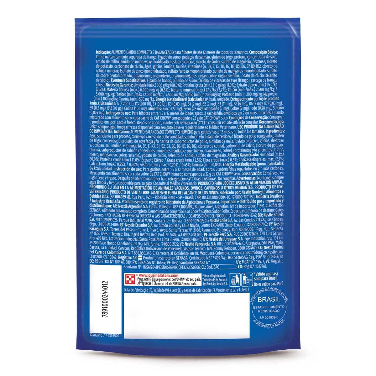 Racao Umida Purina® Cat Chow® Para Gatos Filhotes Frango 85G - 15 Un
