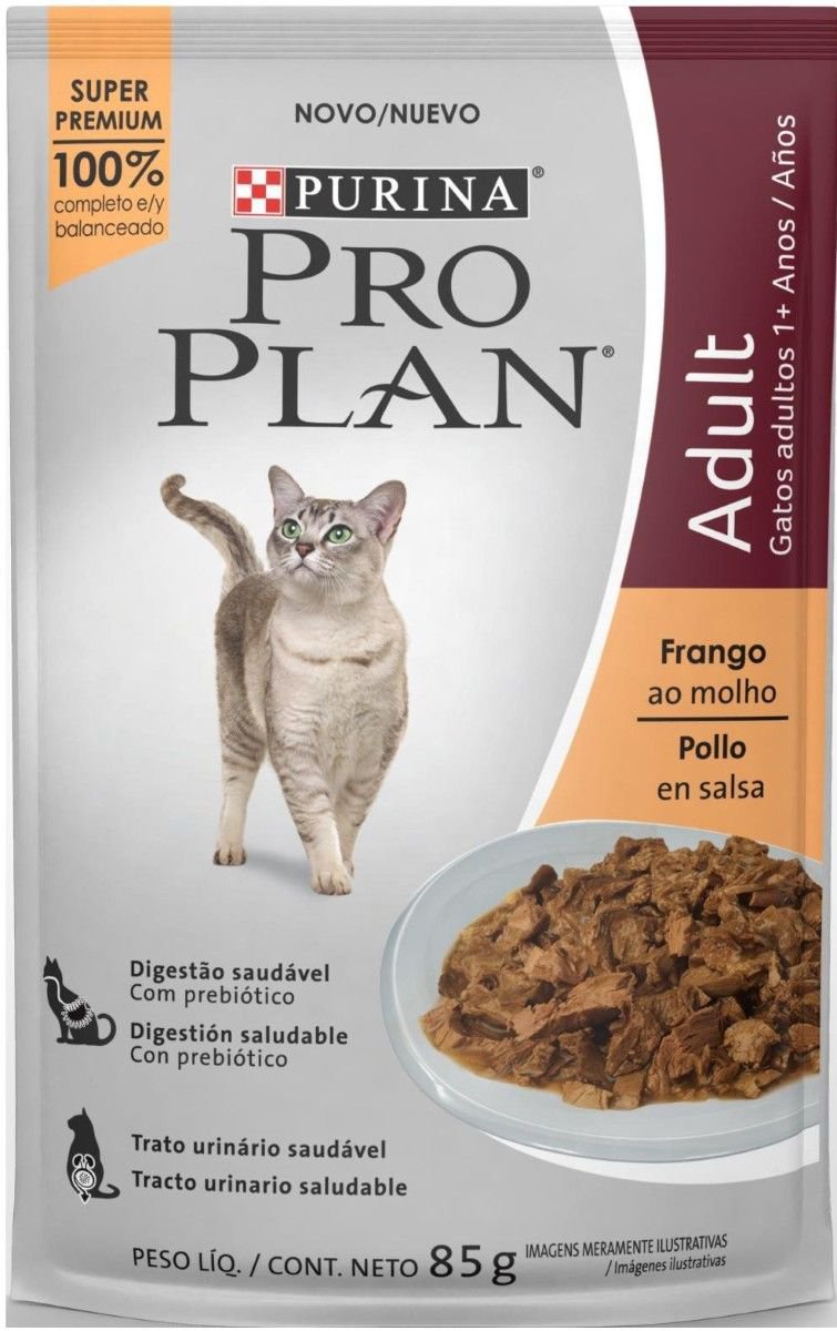 Racao Umida Purina Pro Plan Para Gatos Adultos Sabor Frango Ao Molho - 85G