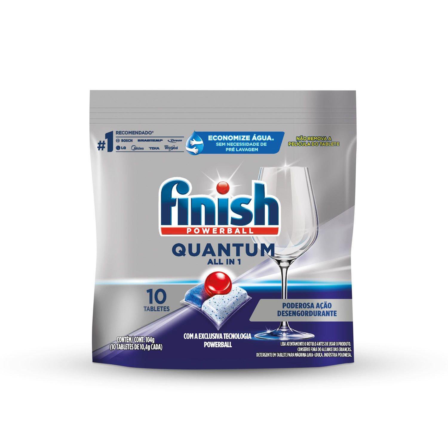 Detergente Para Lava Loucas Em Tabletes Finish Quantum All In 1 C/ 10 Un  🔥🔥
