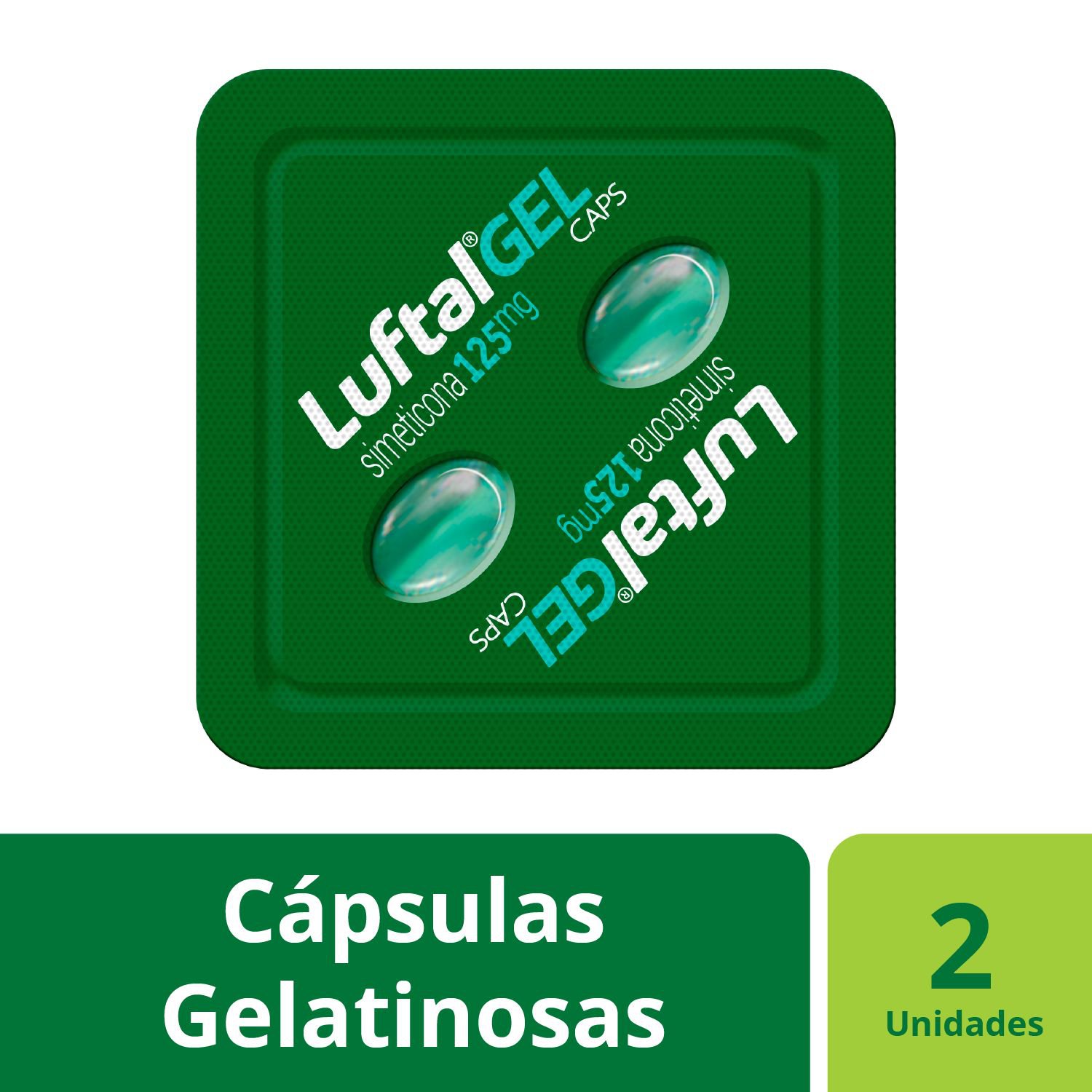 Luftal Gel Caps Simeticona Antigases 125Mg - 2 Capsulas Gelatinosas