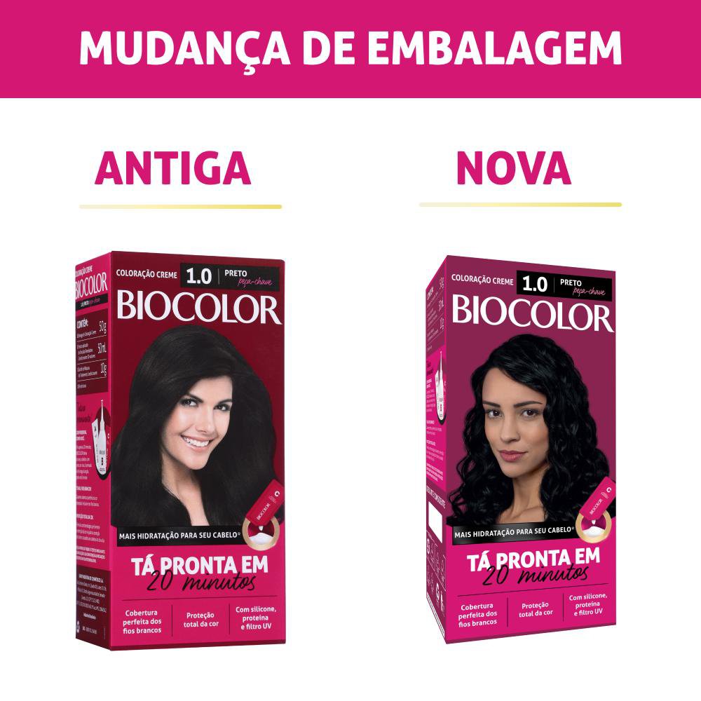 Tinta Cabelo Biocolor Mini Kit Preto Fundamental 1.0