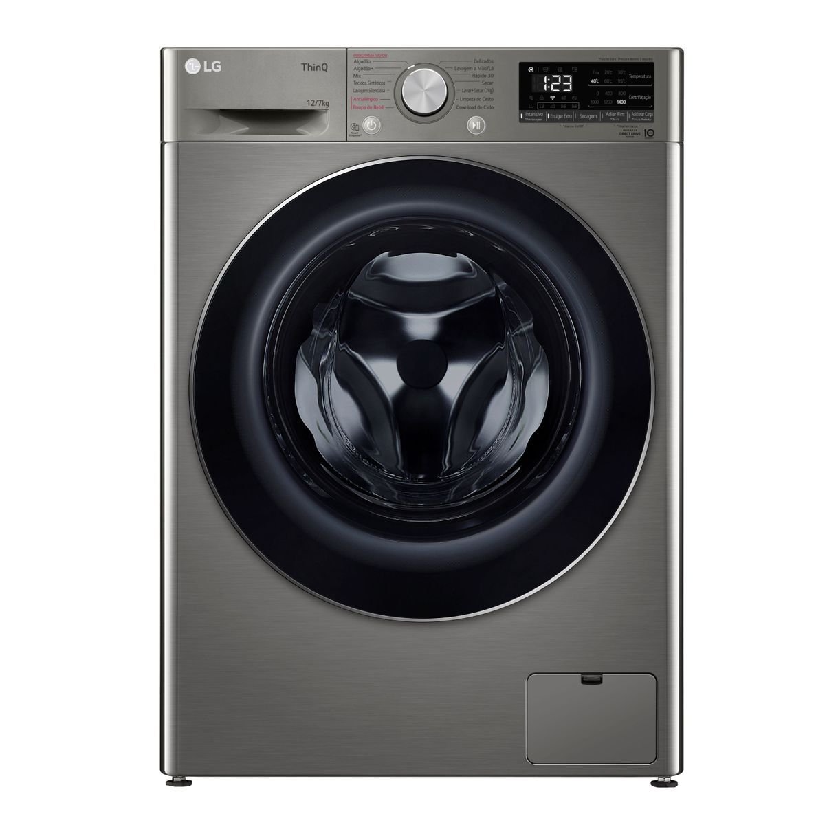 Lava E Seca Smart Lg Vc4 12Kg Inox Look C/ Aidd™ 127V - Cv5012Pc4