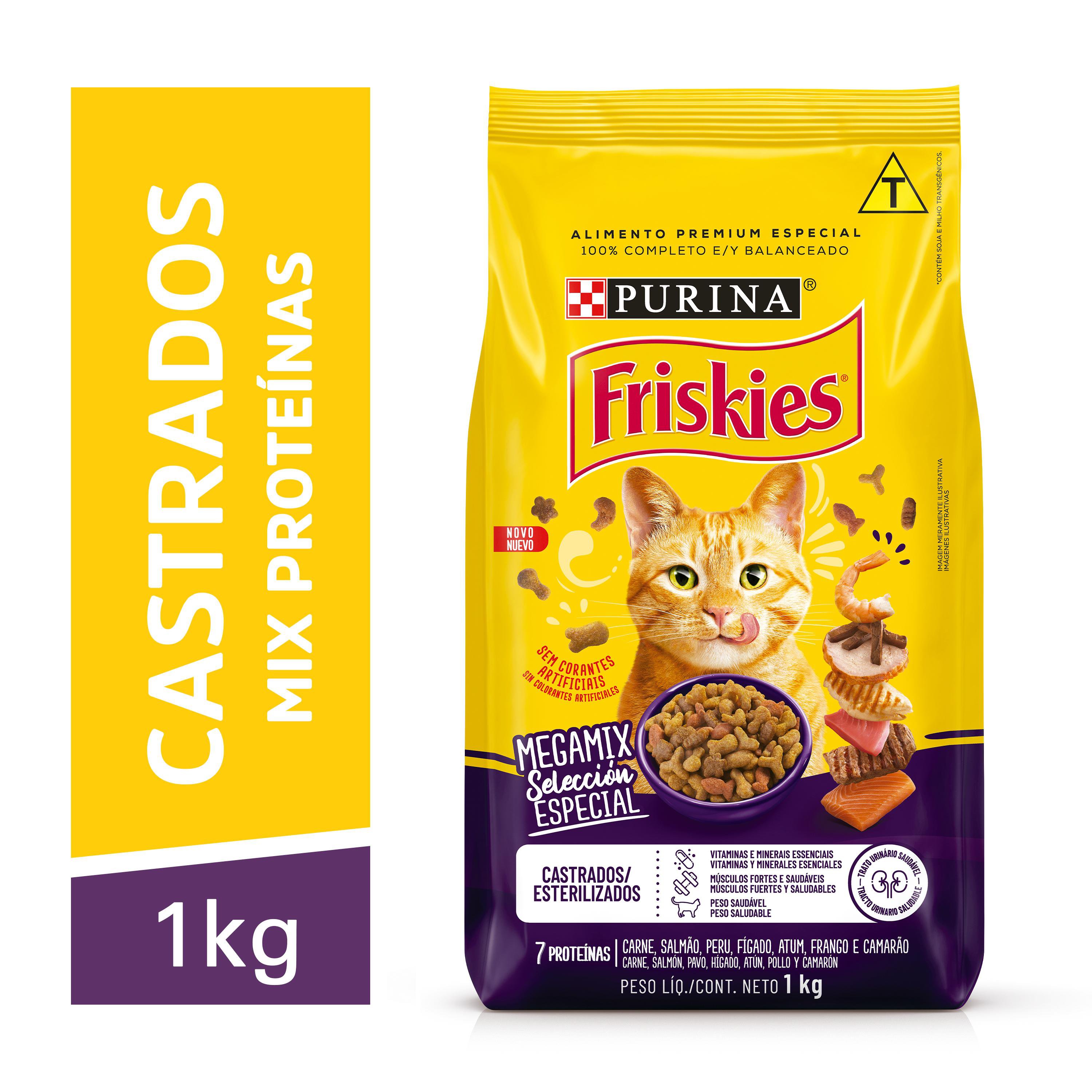 Racao Seca Purina Friskies® Megamix Para Gatos Castrados 1Kg