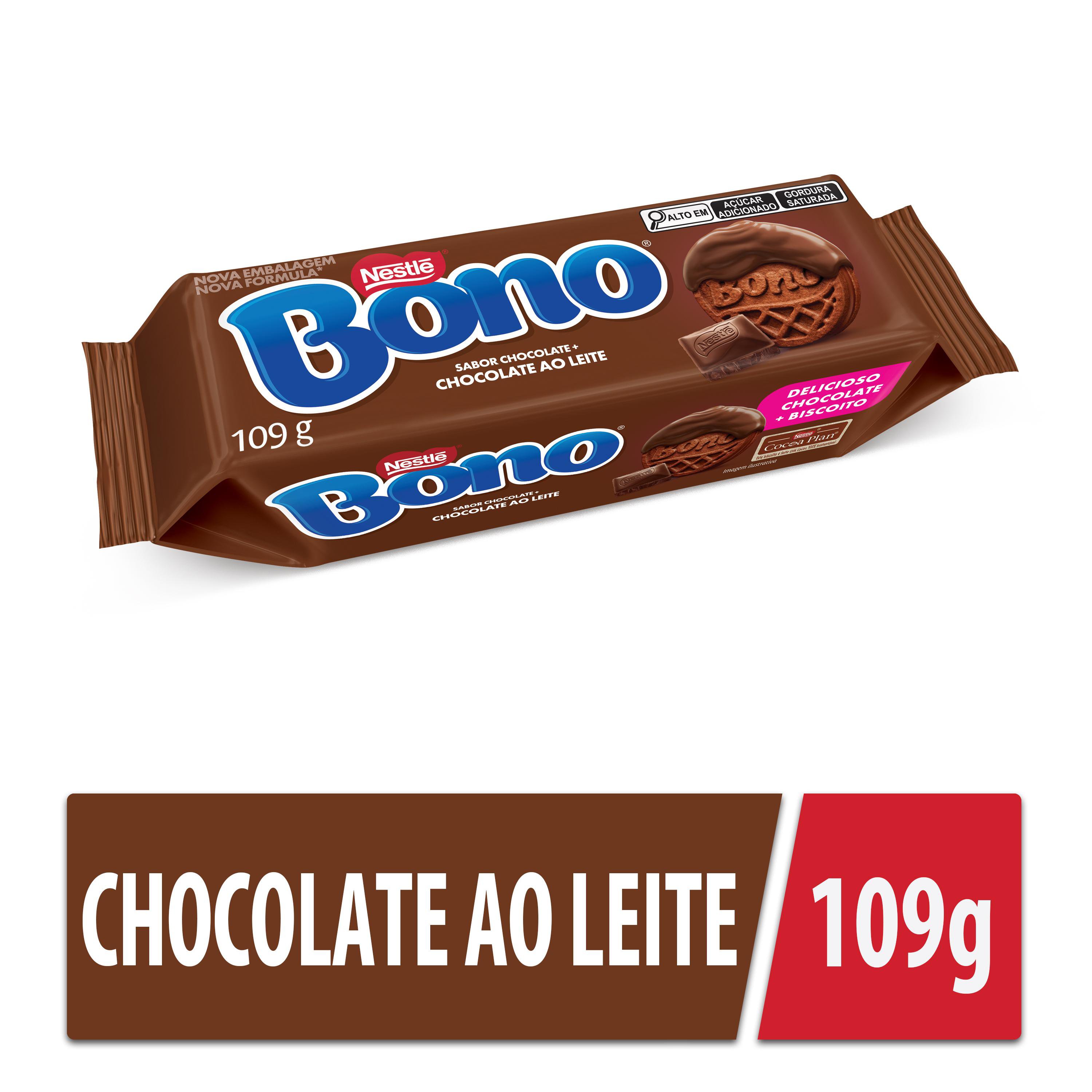 Biscoito Bono Recheado Coberto Choc 109G