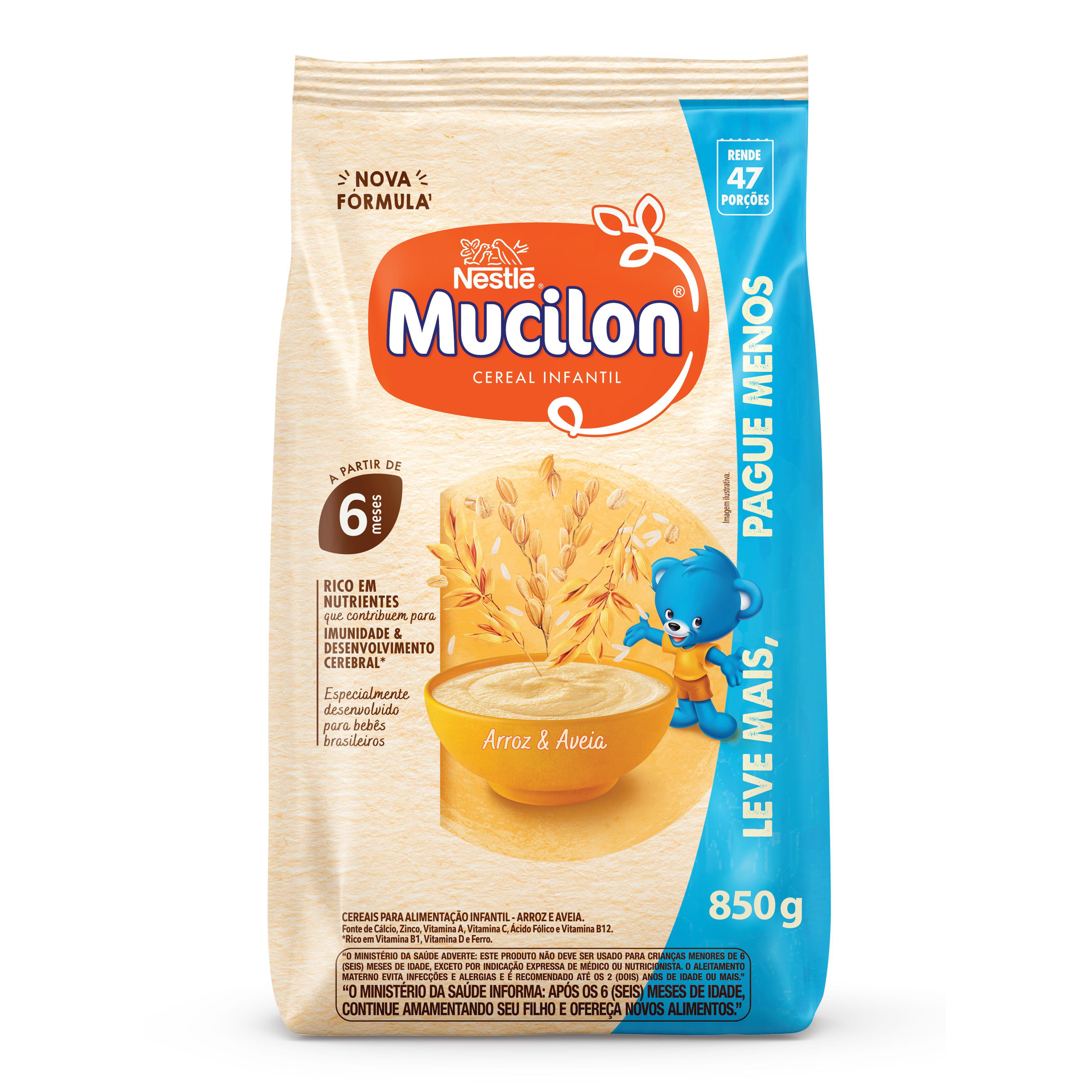 Cereal Infantil Mucilon Arroz E Aveia 850G