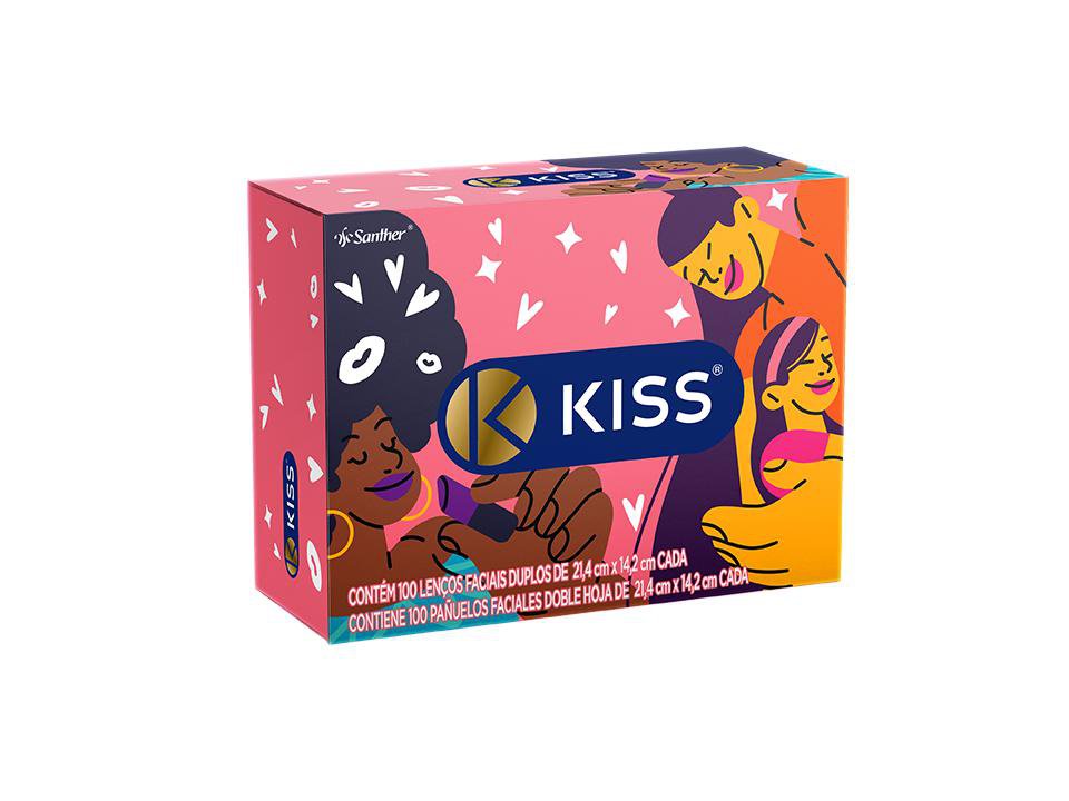 Lenco Papel Folha Dupla Kiss Caixa C/ 100 Un