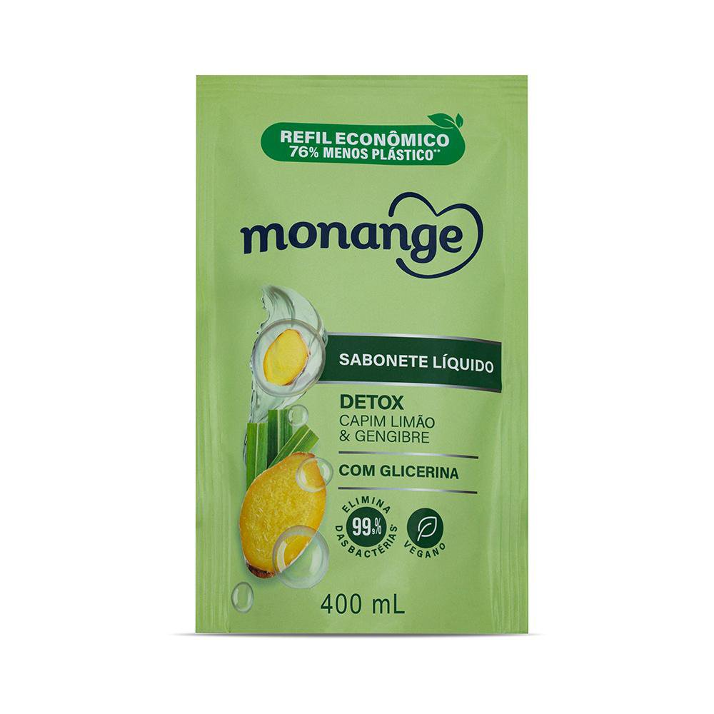 Sabonete Liquido Monange Detox Refil 400Ml