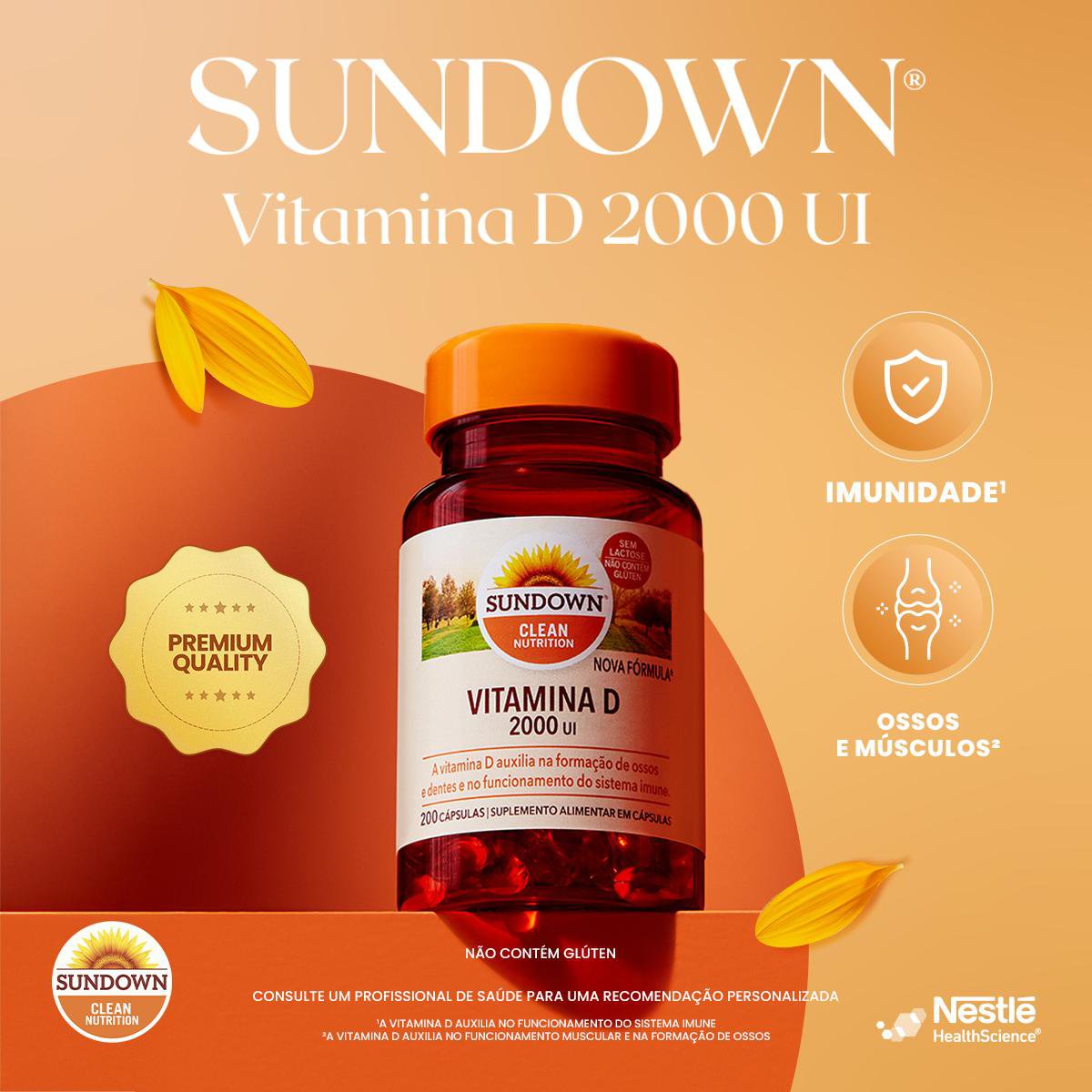 Suplemento Alimentar Sundown Vitamina D 2.000 Ui 200 Capsulas