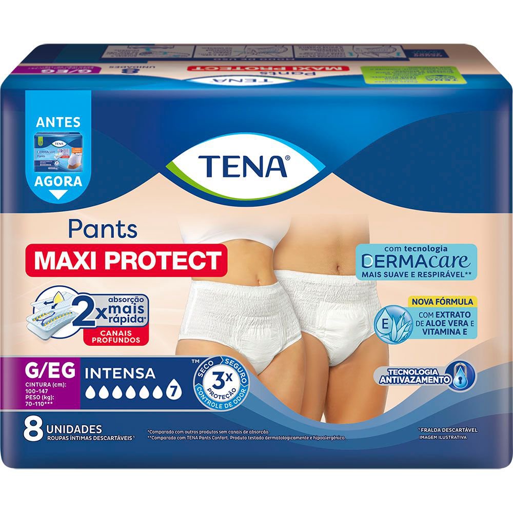 Roupa Intima Tena Pants Maxi Protect G/Eg 8 Un