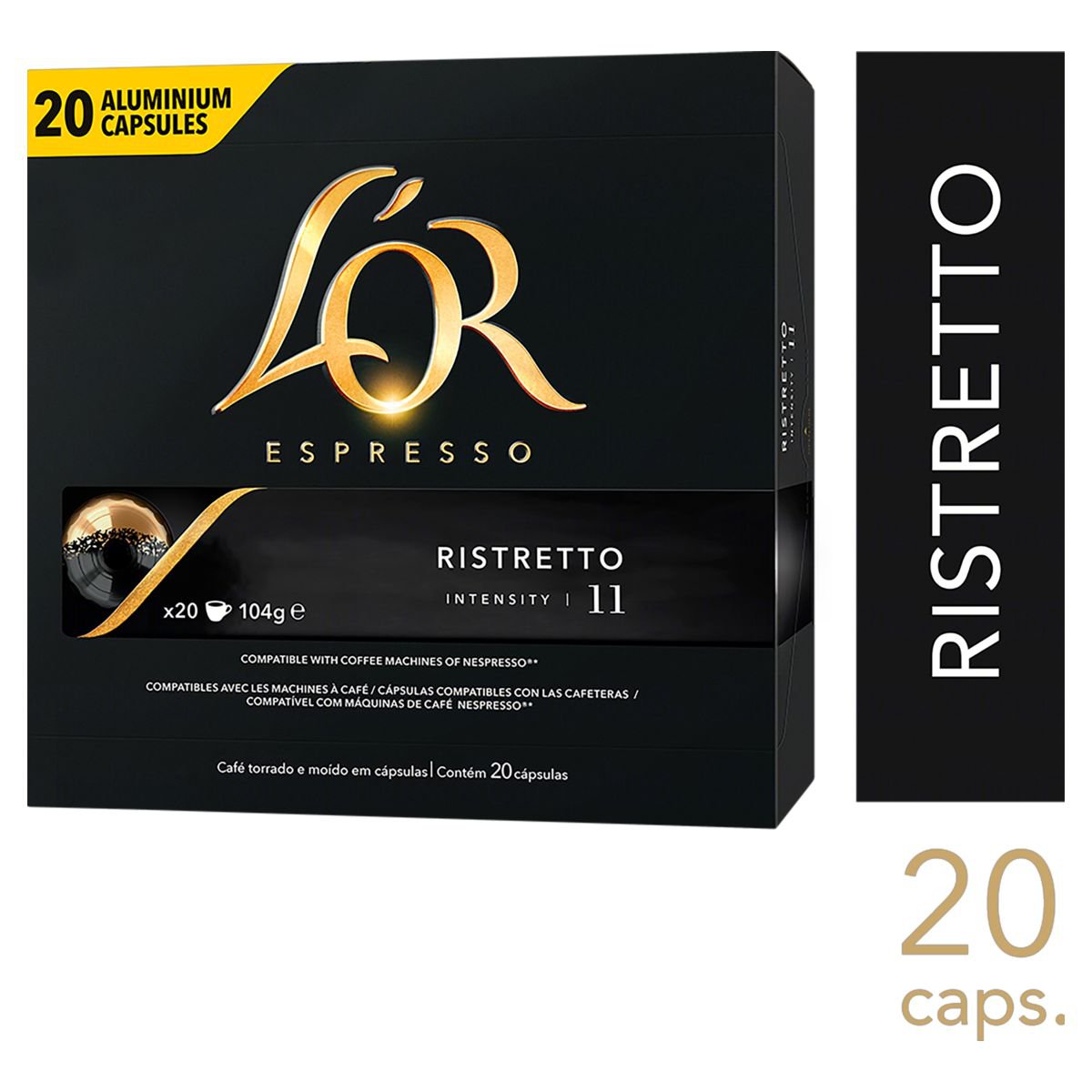 Cafe L'Or Ristretto Intensidade 11, Caixa C/ 20 Capsulas Aluminio