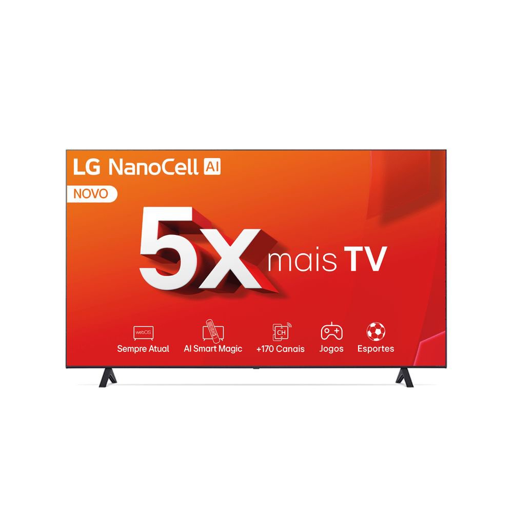 Smart Tv Lg 65" 4K Nanocell Processador A8 Ai, Freesync, Alexa E Wi-Fi Webos 24- 65Nano80Tsa