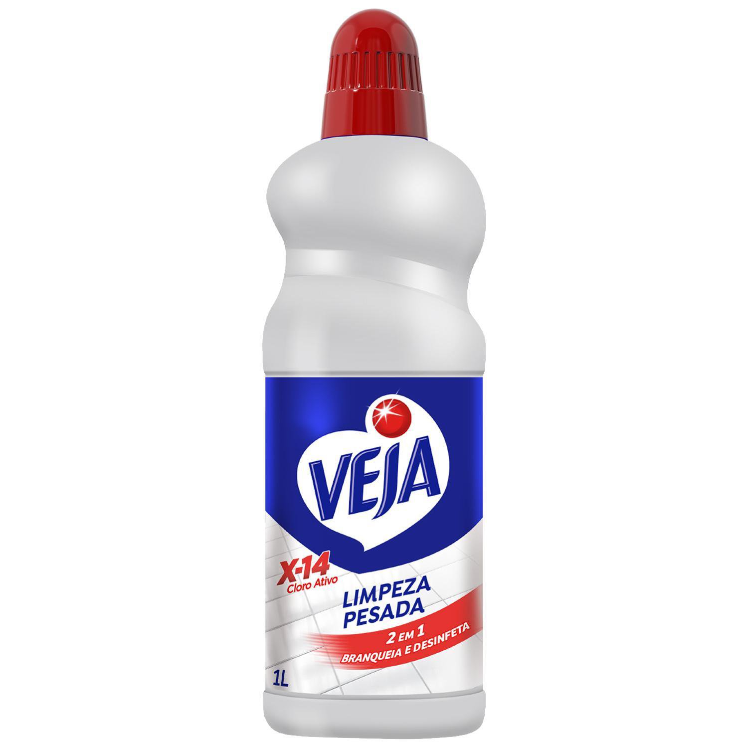 Limpador Para Limpeza Pesada Cloro Ativo, Veja, 1L