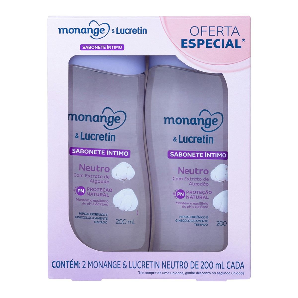 Kit Sabonete Liquido Intimo Monange & Lucretin Neutro