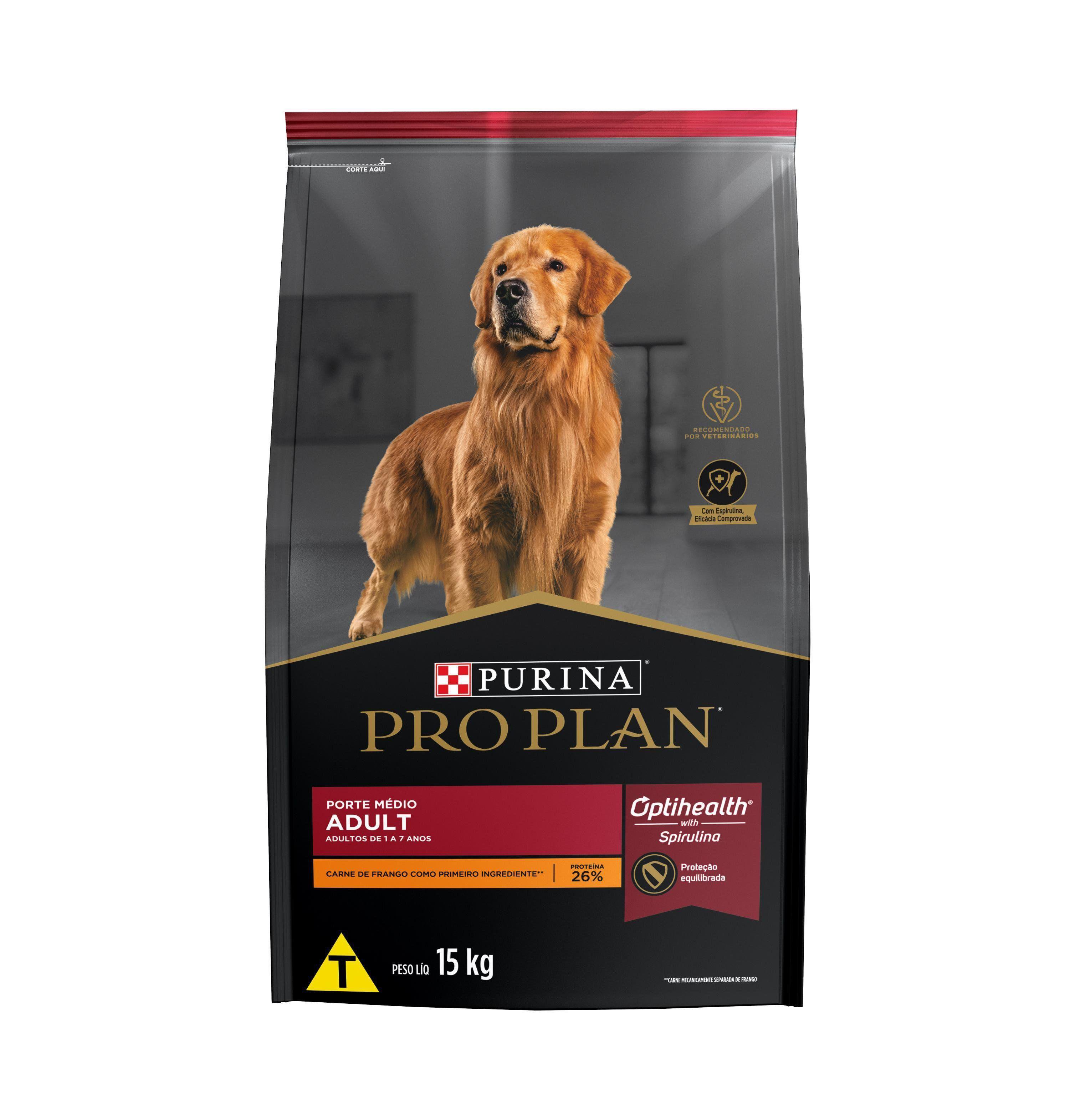 Racao Seca Purina Pro Plan Para Caes Adultos Porte Medio Sabor Frango 15Kg