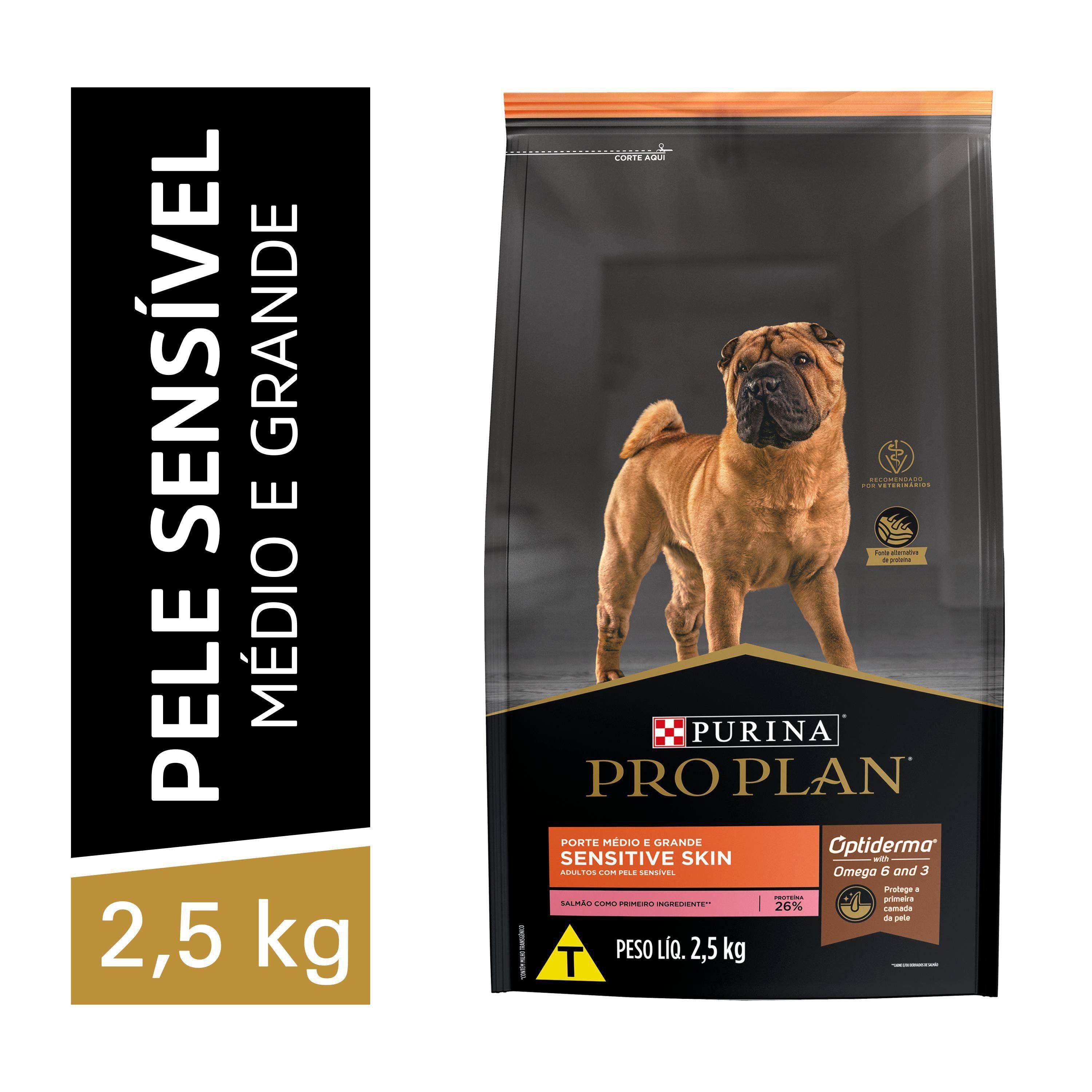 Racao Pro Plan Pele Sensivel Caes Adultos Medios E Grandes 2,5Kg