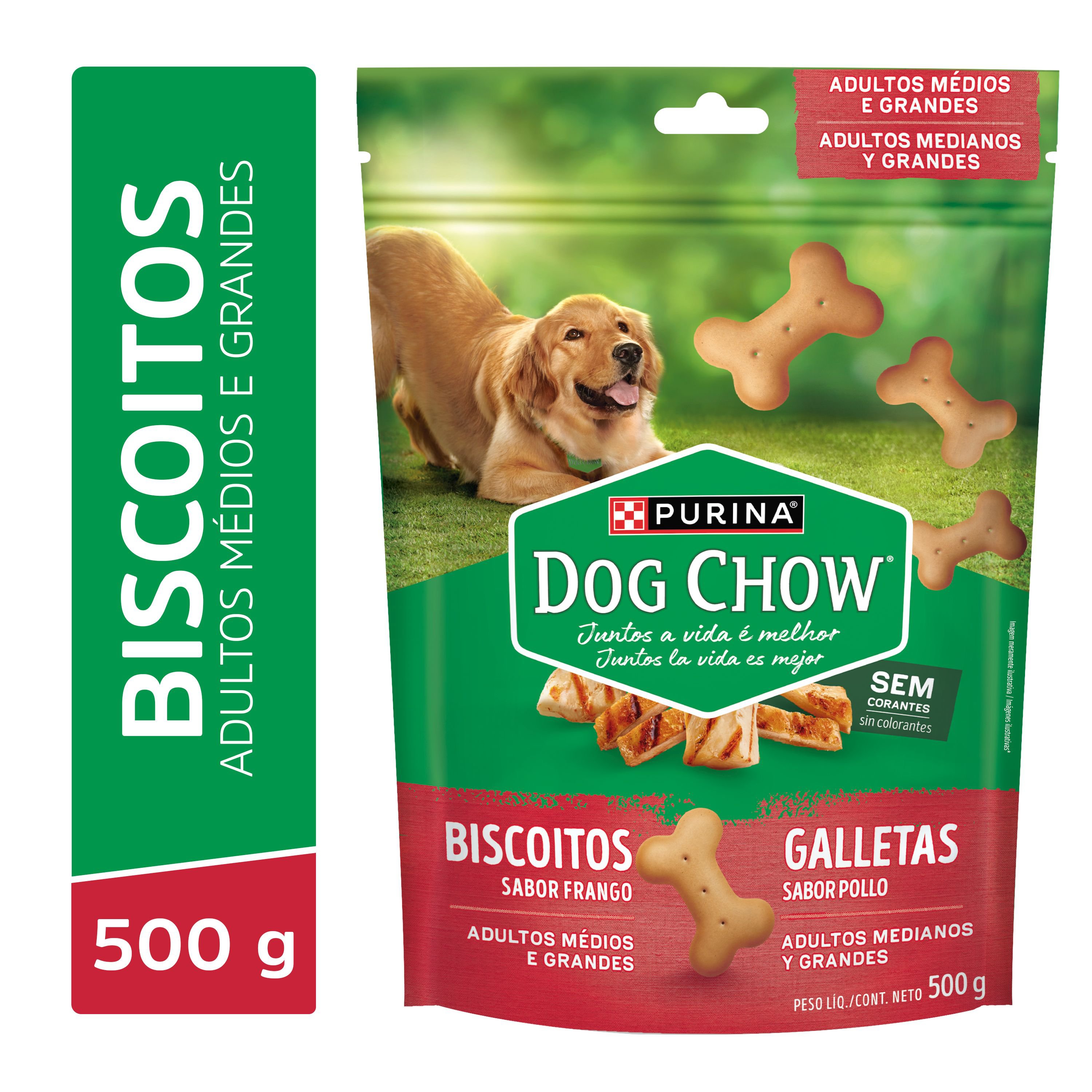 Biscoitos Purina® Dog Chow® Para Caes Medios E Grandes Frango 500G