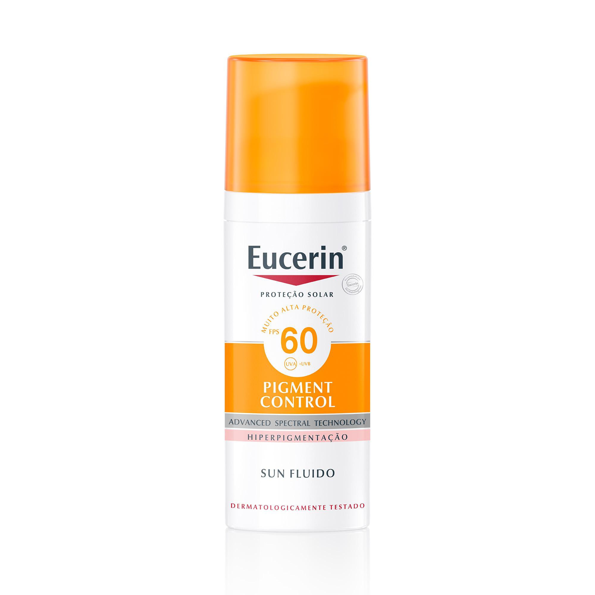 Eucerin Protetor Solar Facial Antimanchas Fps 60 50Ml, Pigment Control, Clareador, Protecao Uva, Uvb E Luz Visivel, Thiamidol