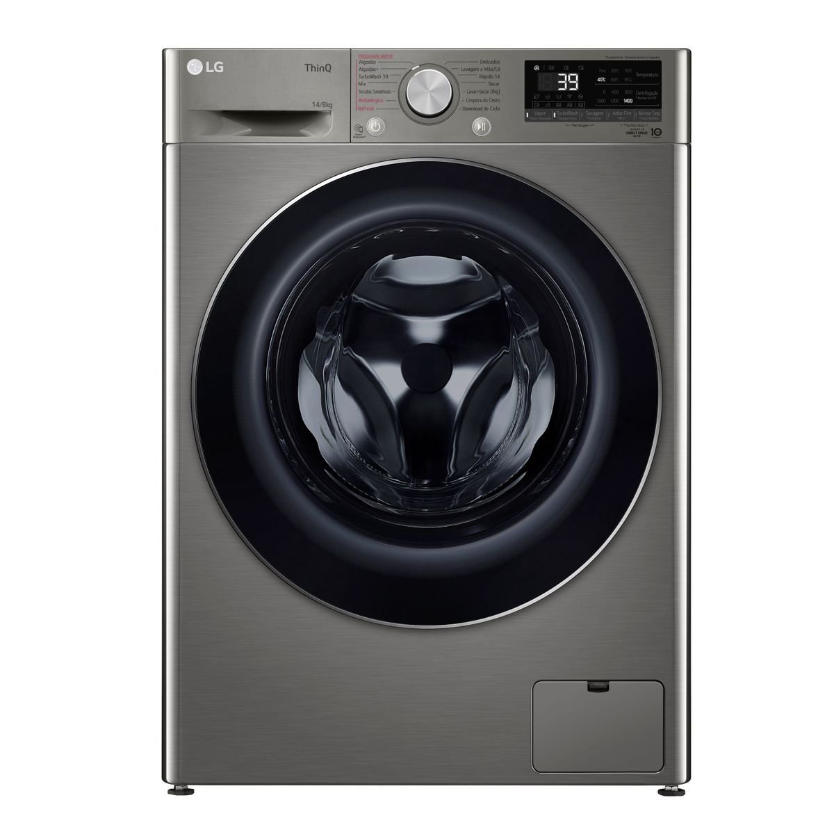 Lava E Seca Smart Lg Vc2 14Kg Inox Look C/ Aidd™ 220V - Cv9014Pc2A