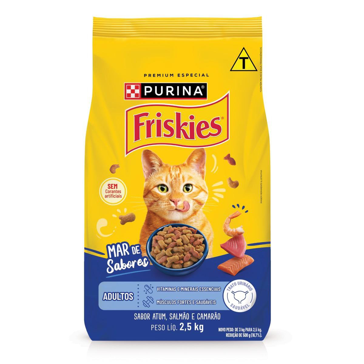 Racao Seca Purina Friskies® Mar Sabores Para Gatos Adultos 2,5Kg