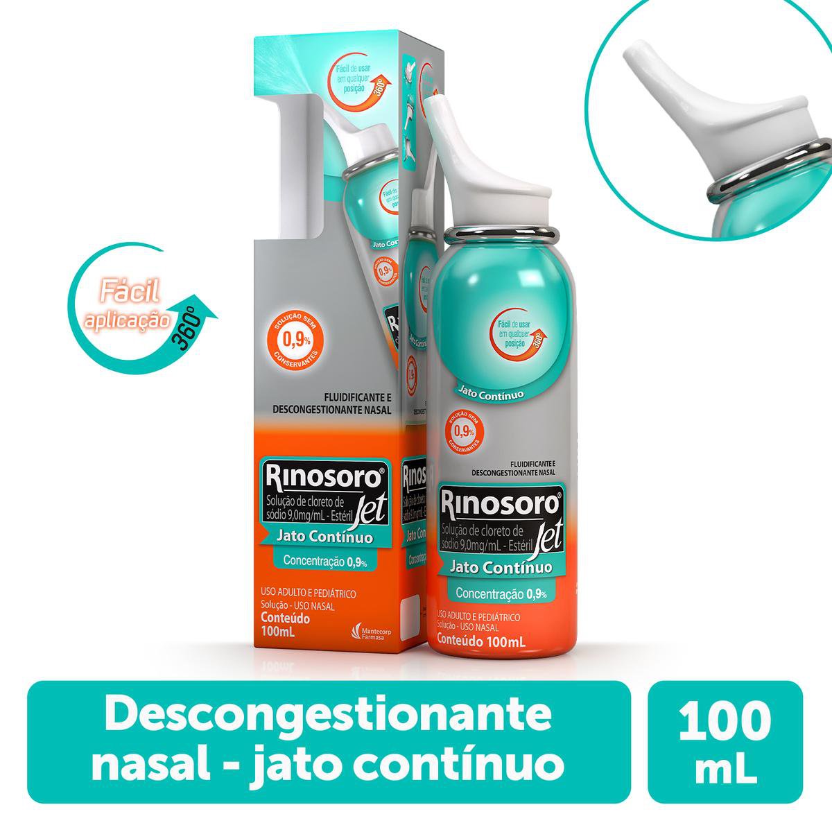 Rinosoro Jet Solucao Nasal Spray 0,9% 100Ml