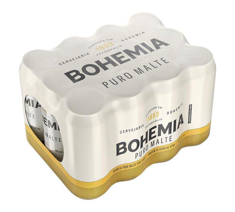 Cerveja Bohemia Puro Malte 473Ml Lata Pack C/ 12