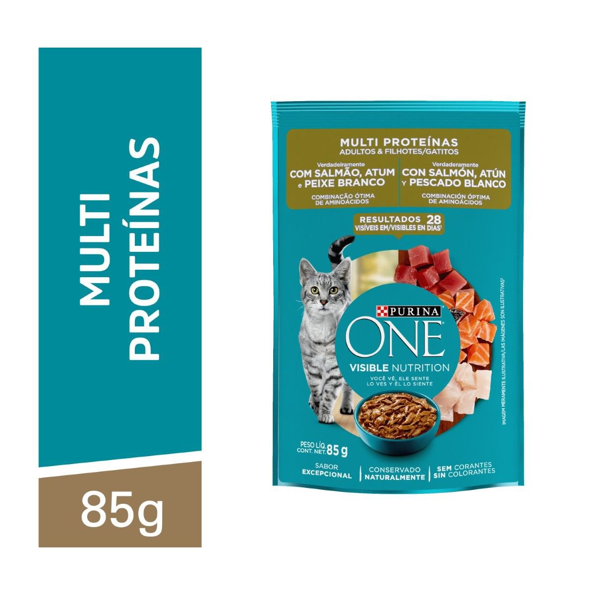 Purina® One® Multiproteinas Racao Umida Para Gatos Adultos E Filhotes 85G