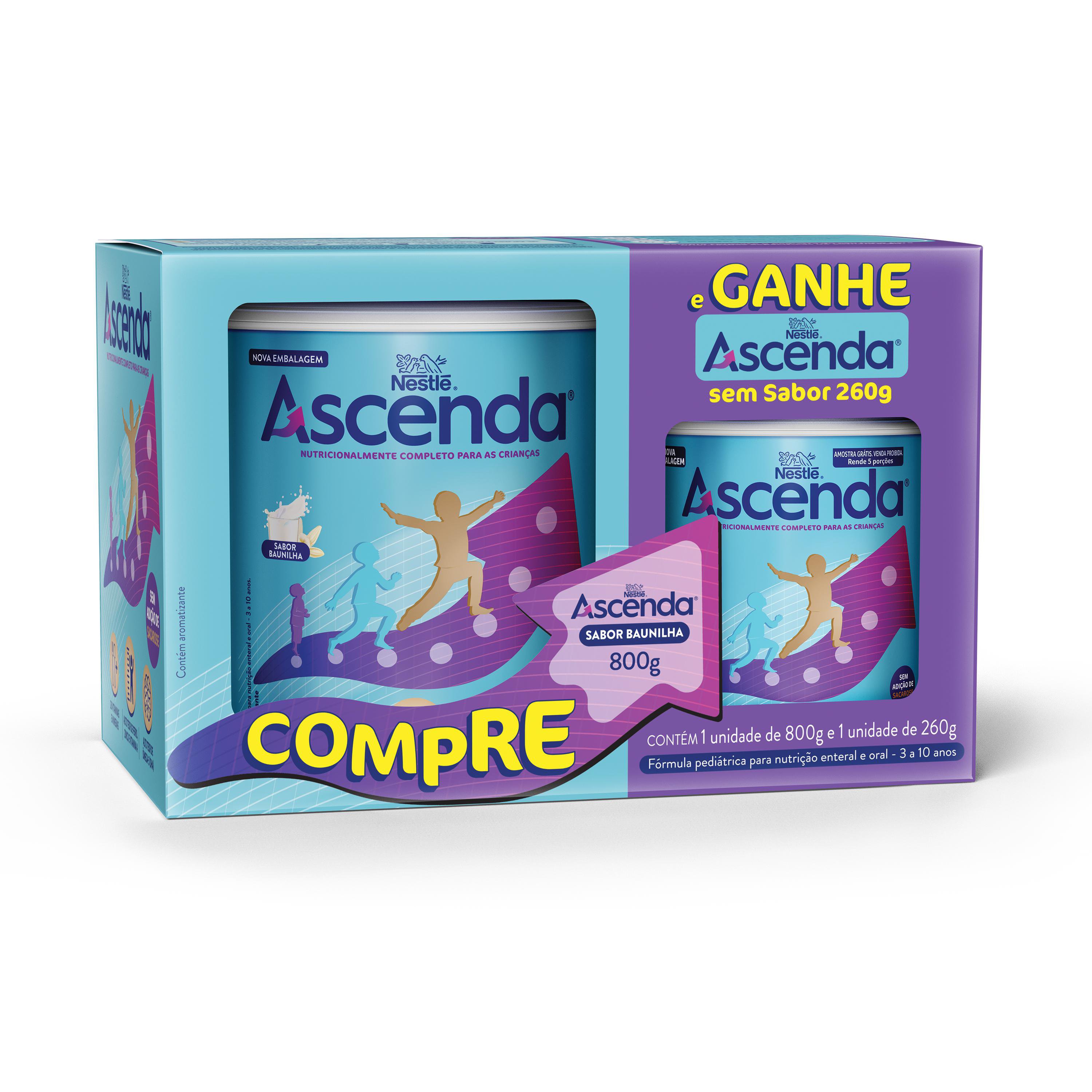 Pack Promo Compre Ascenda Baunilha 800G E Ganhe Ascenda Sem Sabor 260G