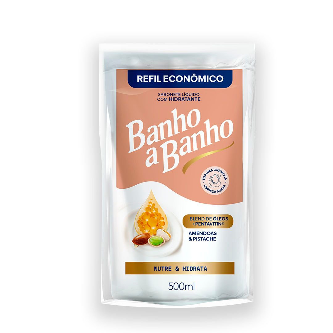 Sabonete Liquido Banho A Banho Refil Amendoas E Pistache 500Ml
