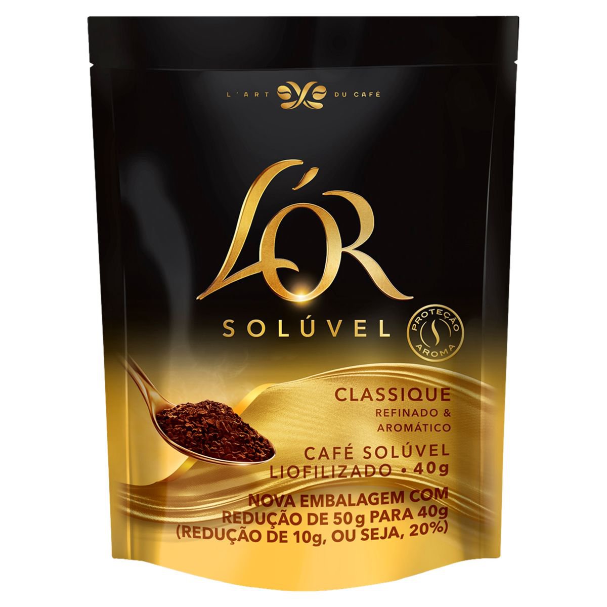 Cafe L’Or Soluvel Classique, Sabor Suave, Sache 40G