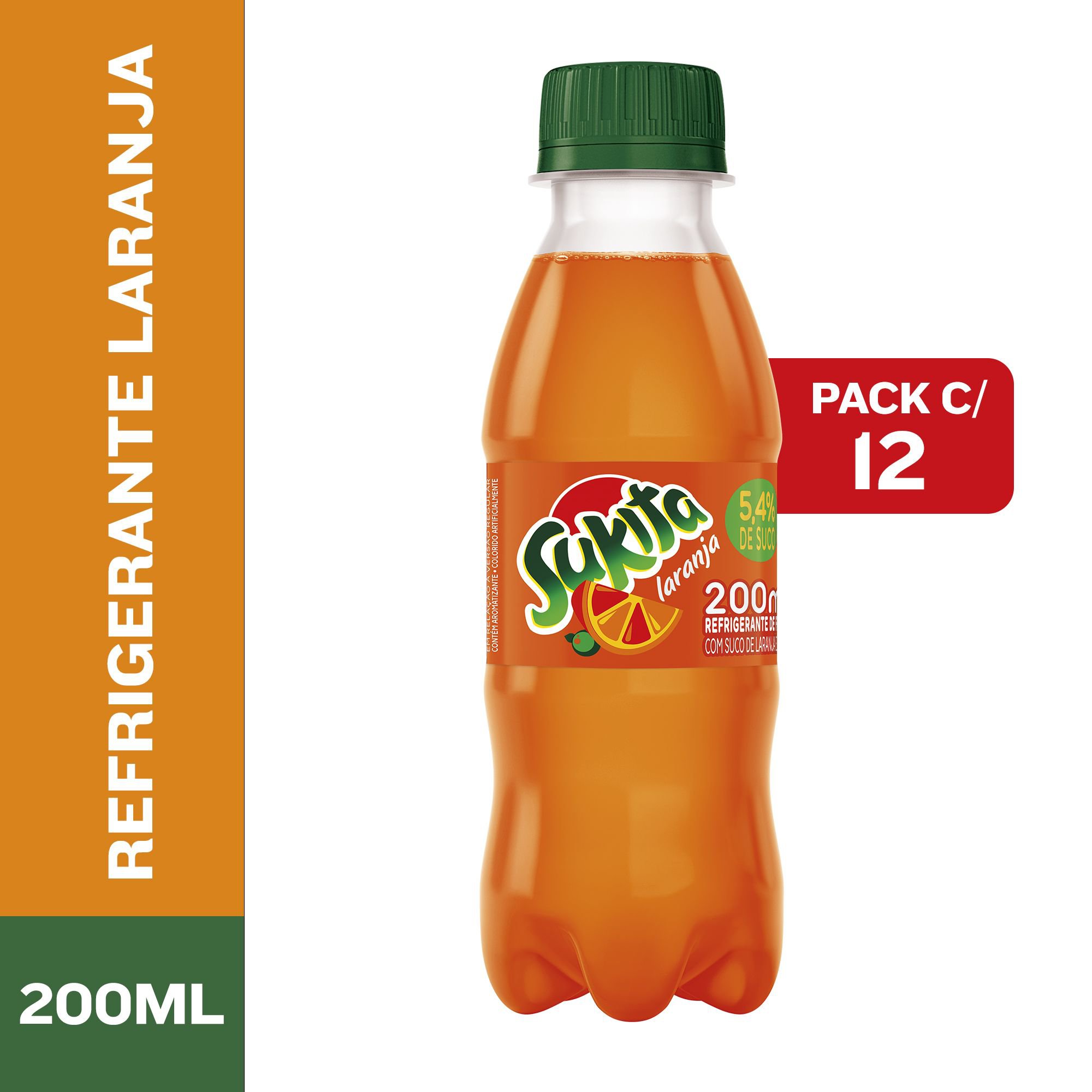 Refrig Sukita Laranja 200Ml Garrafa Pack C/12