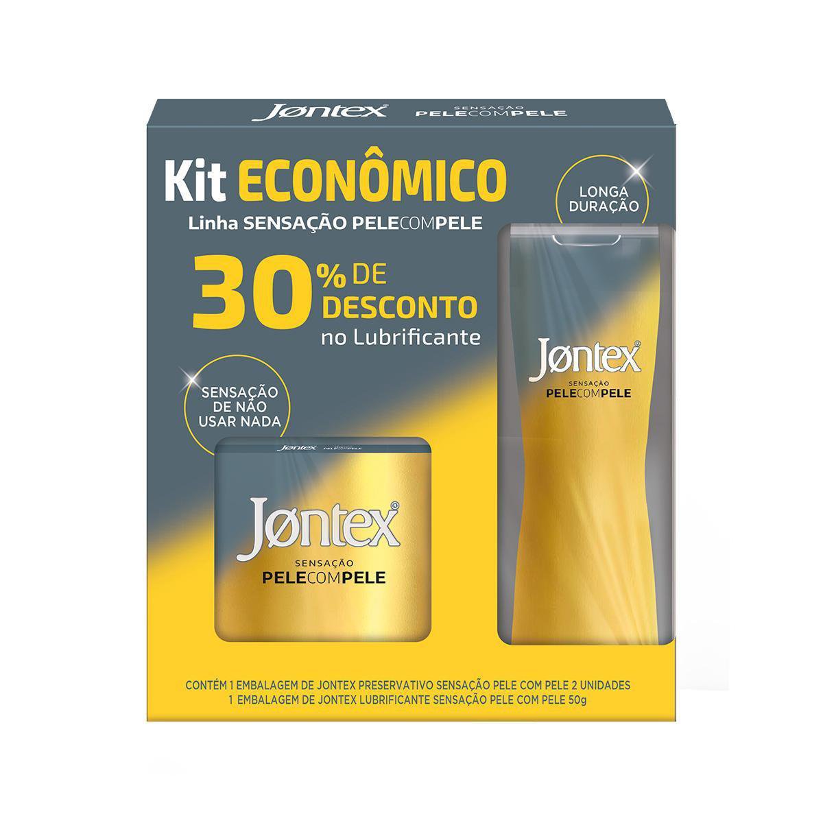 Jontex Pele C/ Pele Pack Preservativo 2Und + Gel Lubrificante 50G